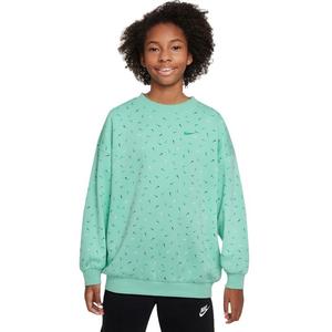 Nike Big Girls' Sportswear Club Fleece Oversized Logo Crew