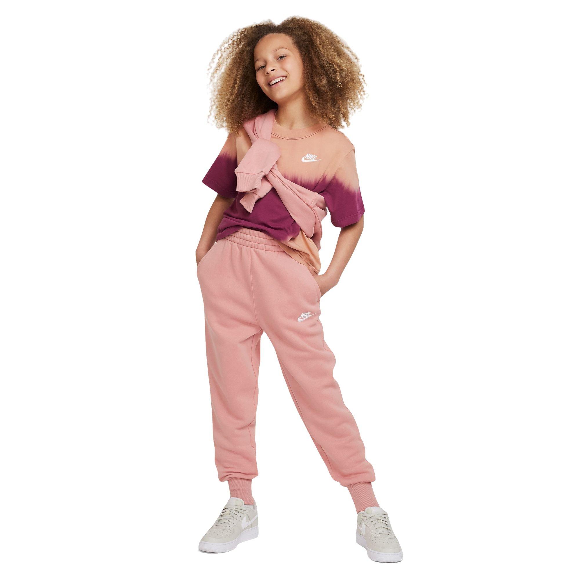 Nike Big Girls' Sportswear Club Fleece High-Rise Pants - LT PINK Thumbnail View 6