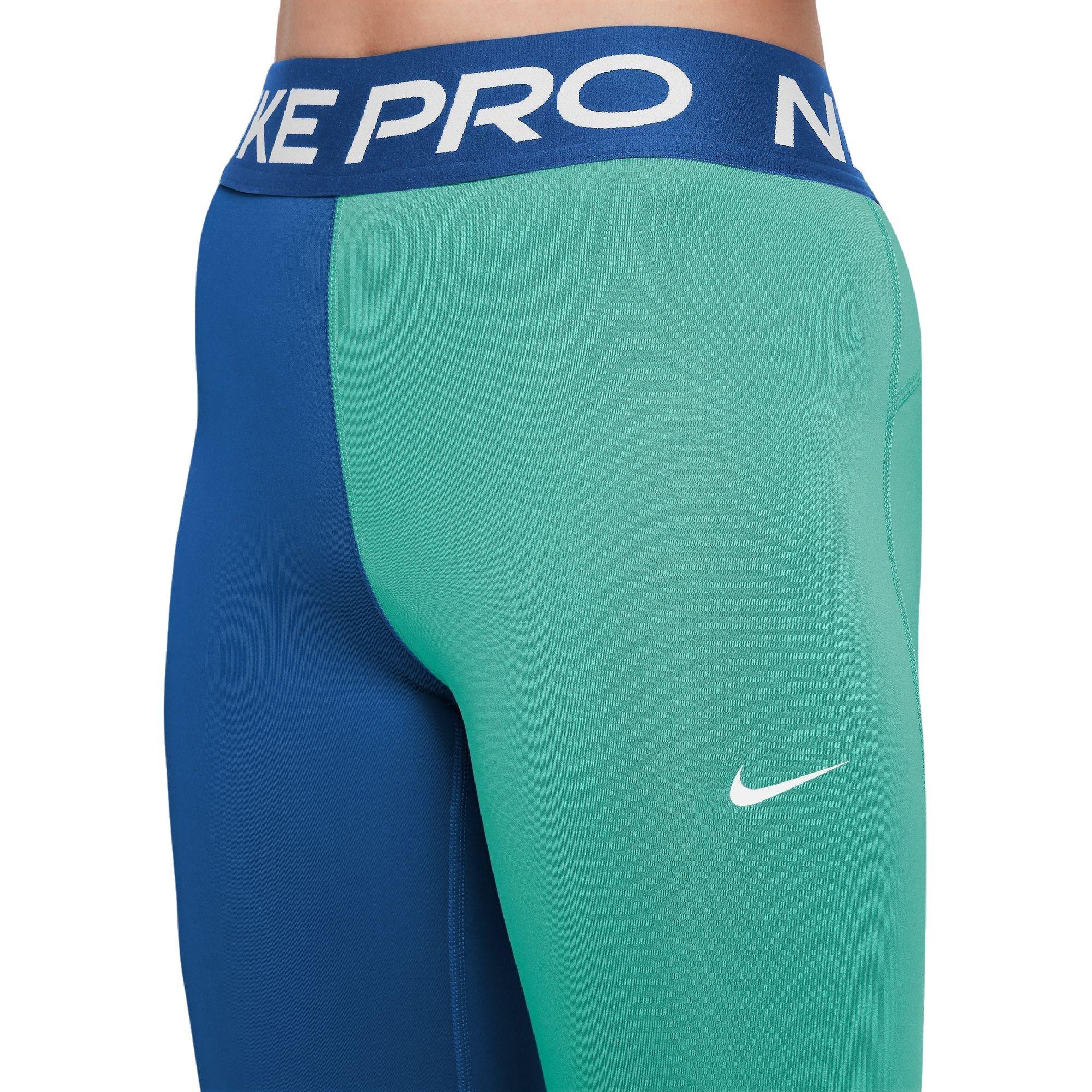 Nike Pro Big Girls' Clear Jade II/Game Royal Leggings