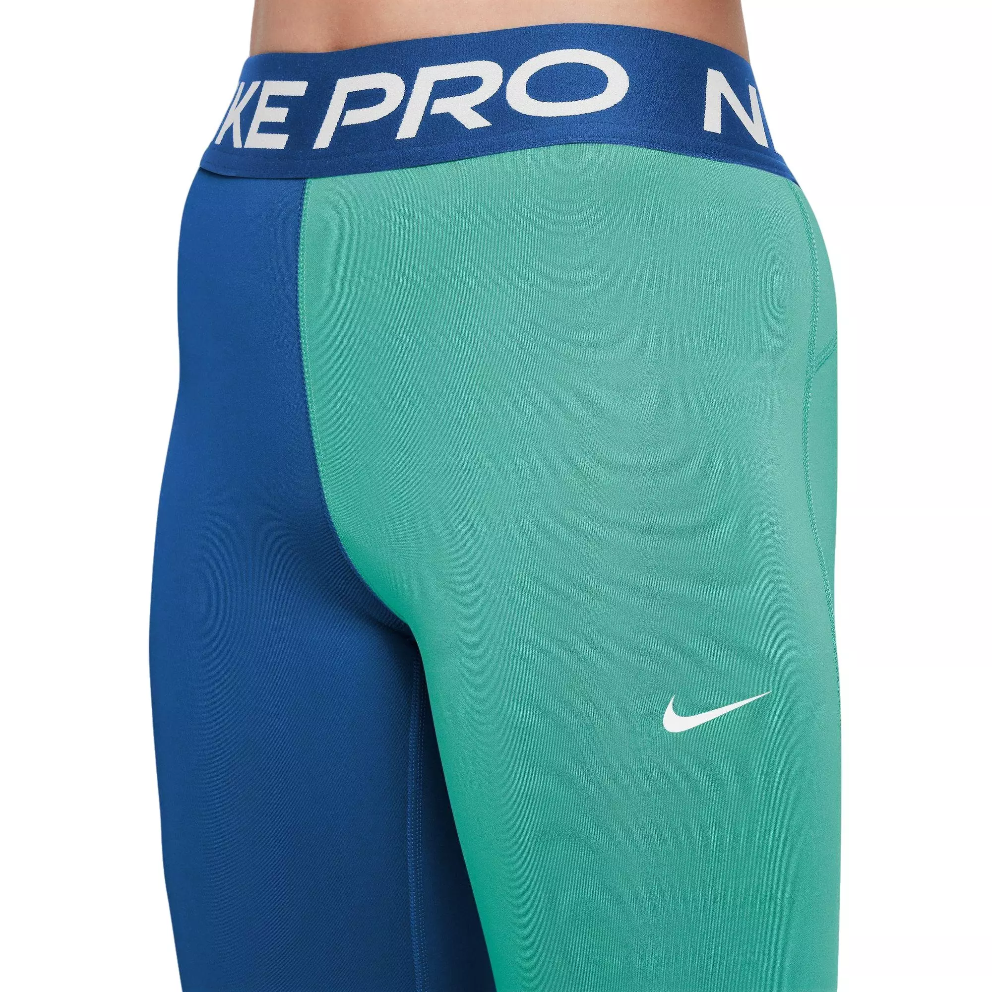 Nike Big Girls' Pro Leggings - Clear Jade II/Game Royal - MULTI-COLOR