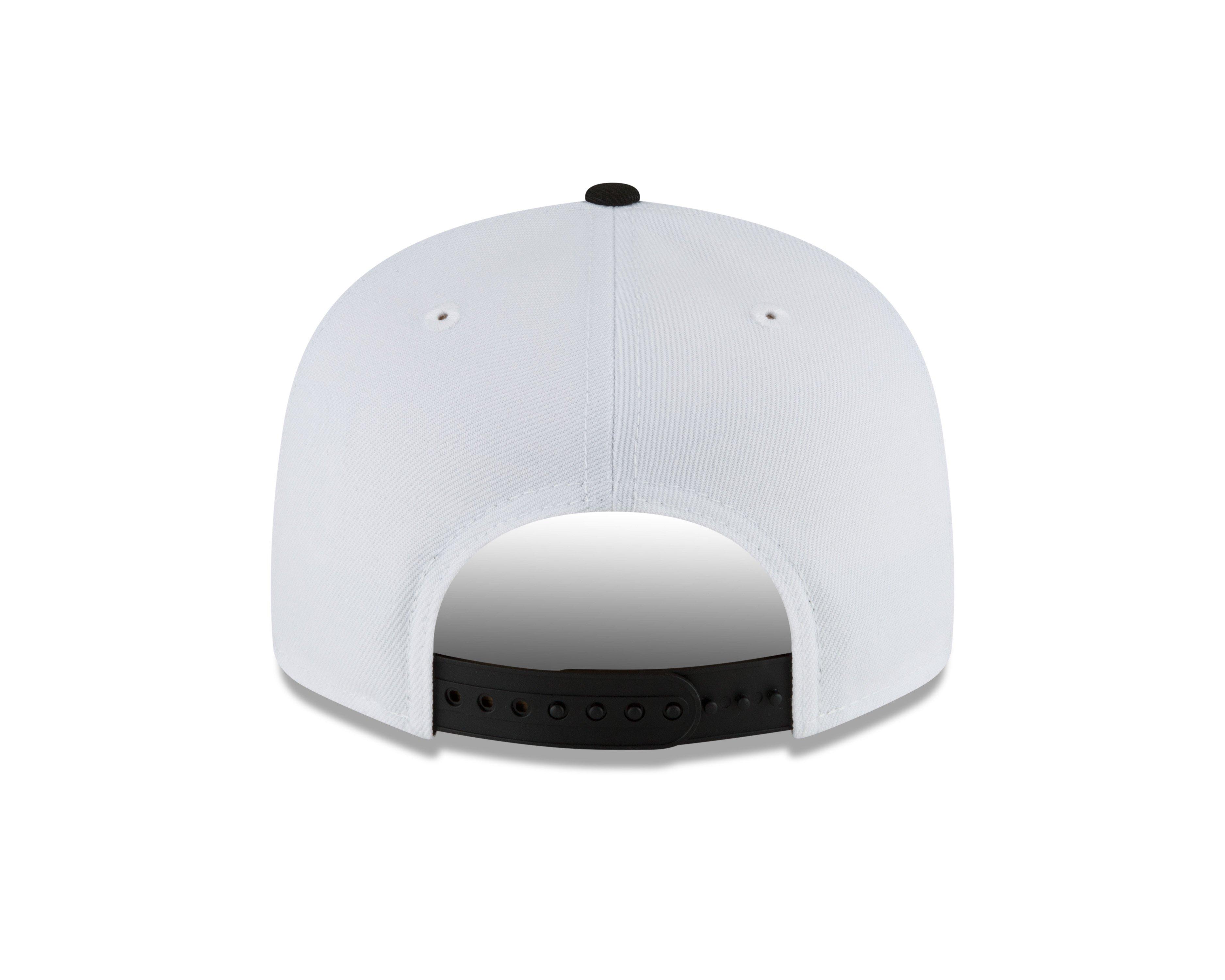 New Era Chicago Bulls 9FIFTY Elephant Print Team Logo Snapback Hat-White/Black - WHITE/BLACK Thumbnail View 4