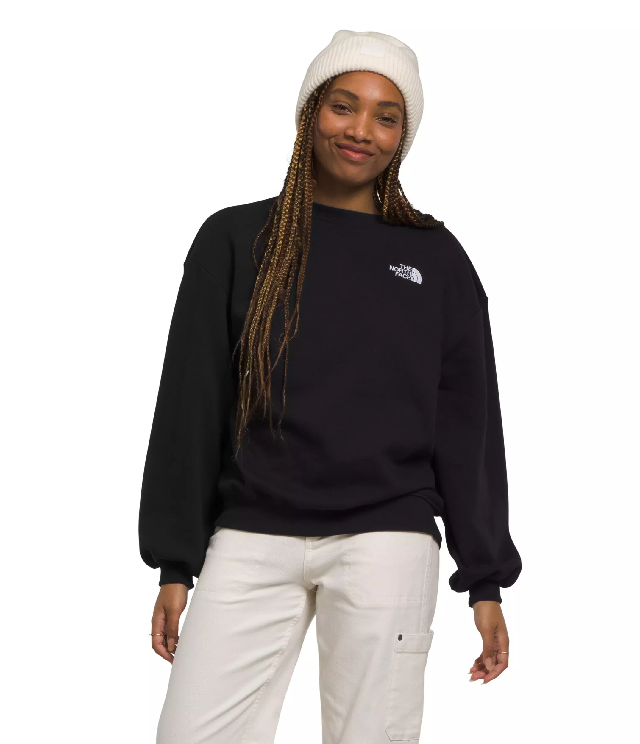 The North Face Women's Heritage Patch Crew-Black - BLACK