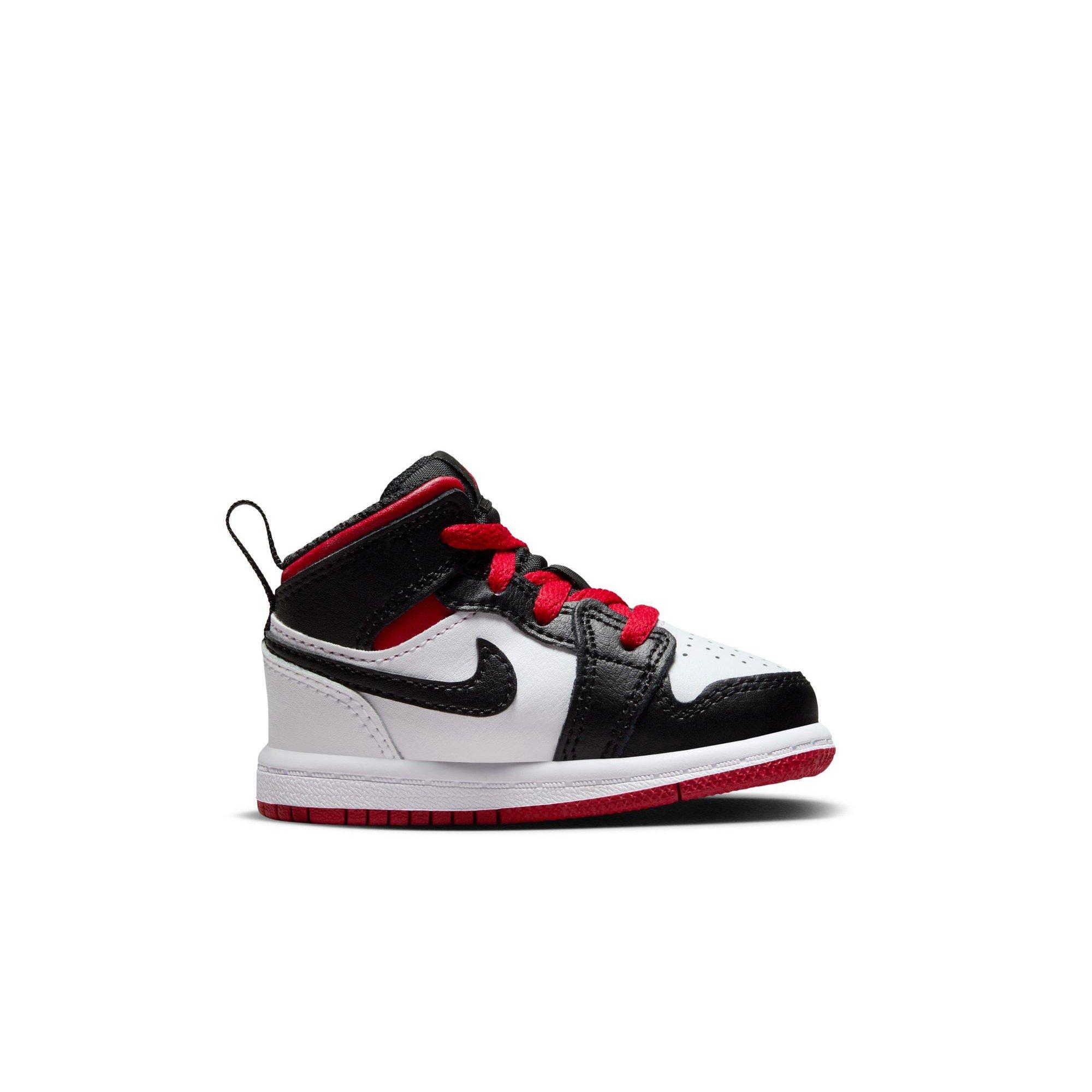 toddler black and red jordans