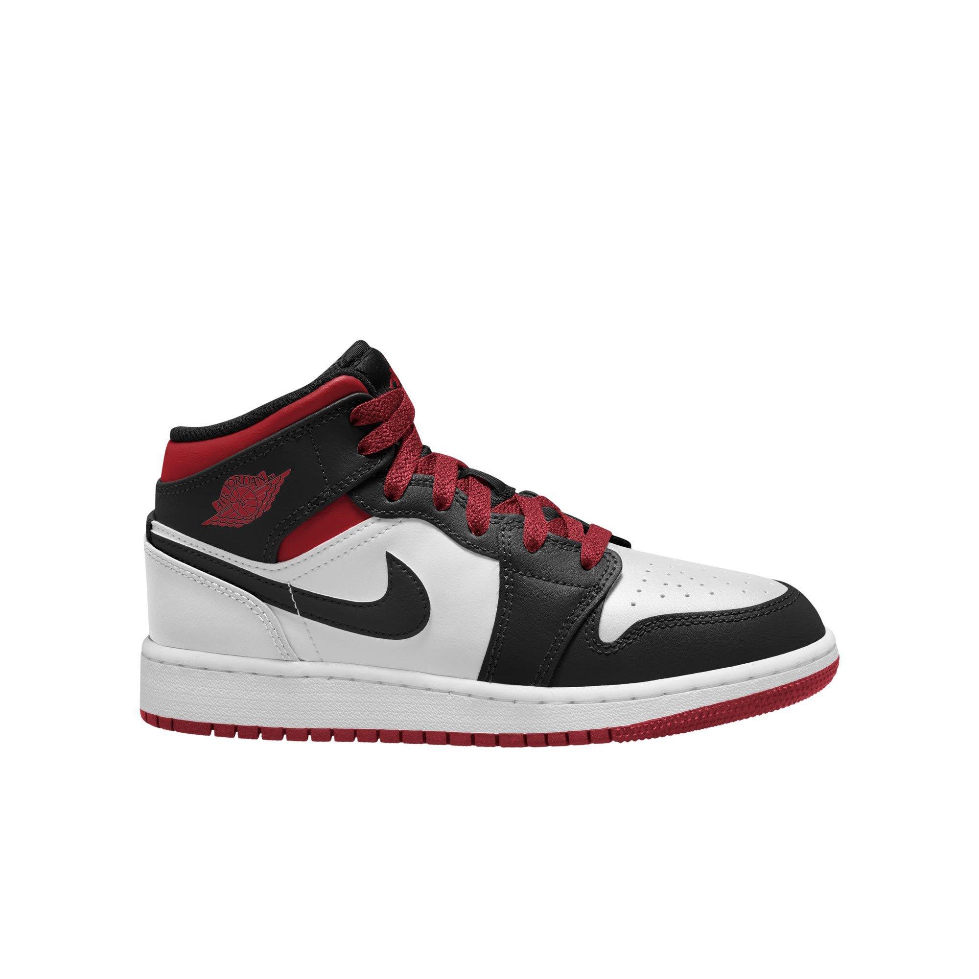 Nike Air Force 1 Black/University Red Grade School Boys' Shoe - Hibbett