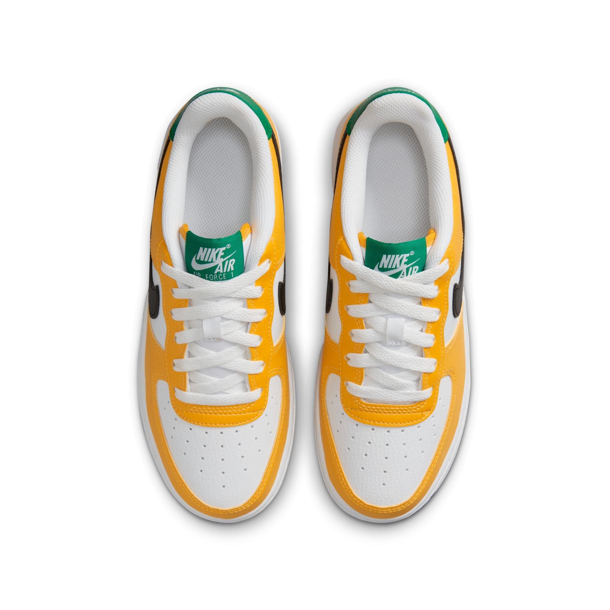Nike Air Force 1 "White/Gold/Black" Grade School Boys' Shoe - WHITE/GOLD Thumbnail View 5