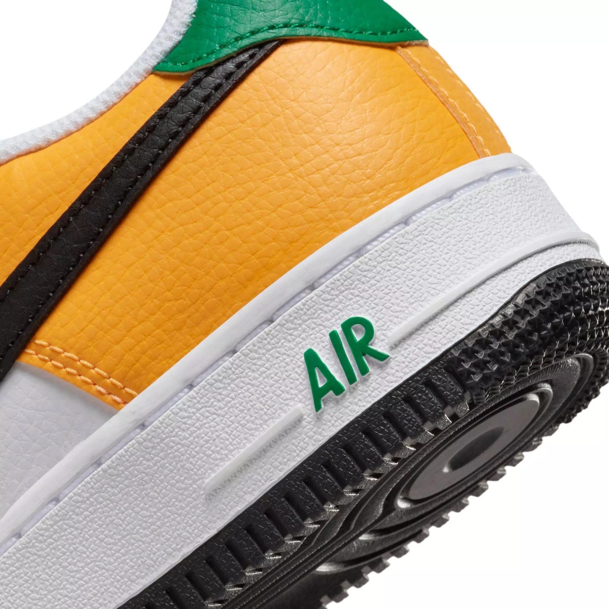 Nike Air Force 1 "White/Gold/Black" Grade School Boys' Shoe - WHITE/GOLD