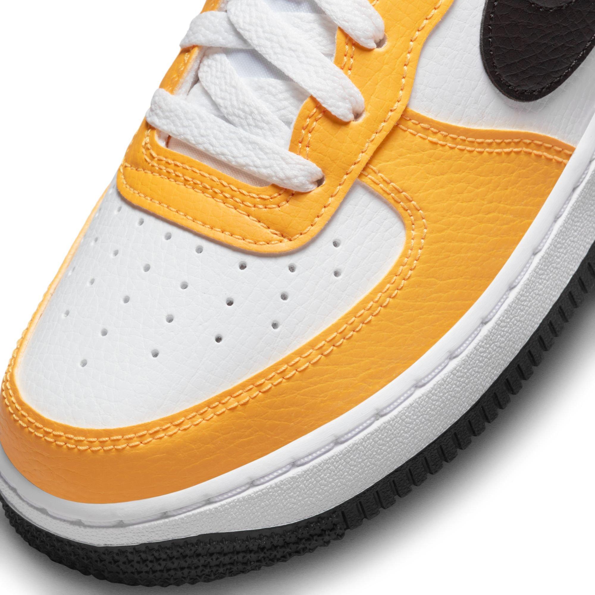 Nike Air Force 1 "White/Gold/Black" Grade School Boys' Shoe - WHITE/GOLD Thumbnail View 9