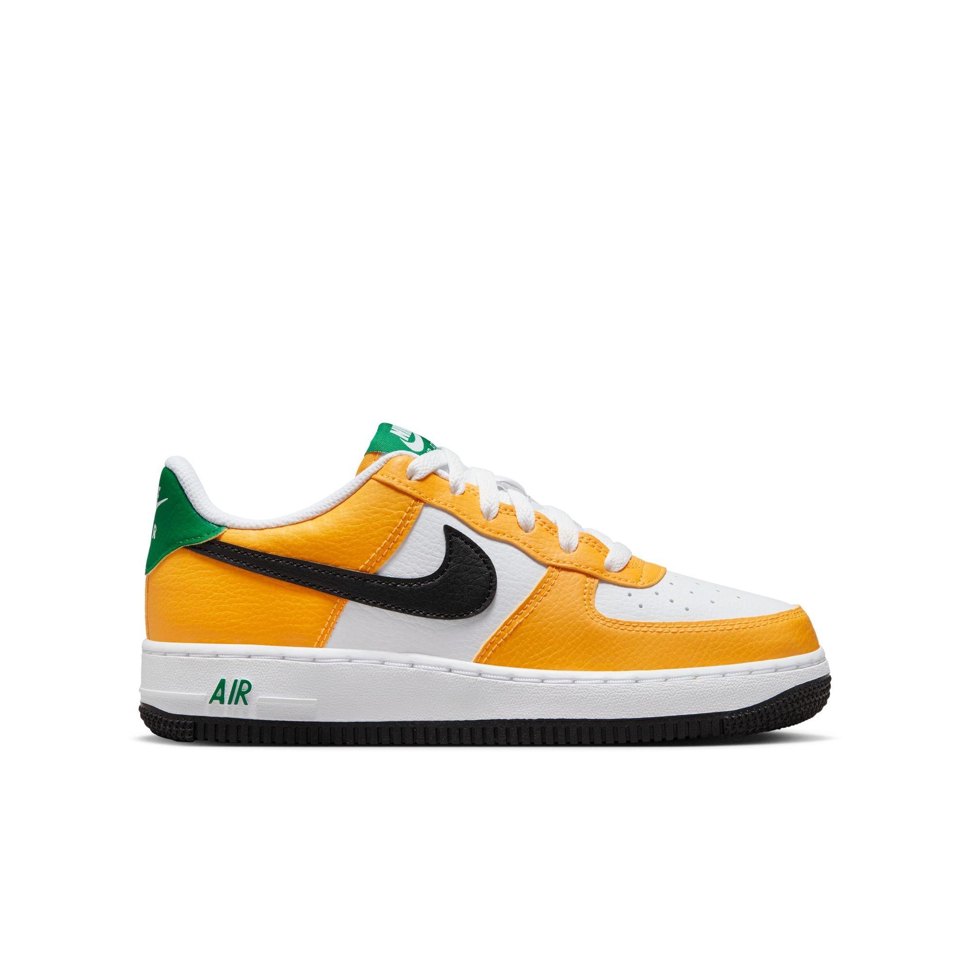 Nike Air Force 1 White Gold Black Grade School Boys Shoe Hibbett