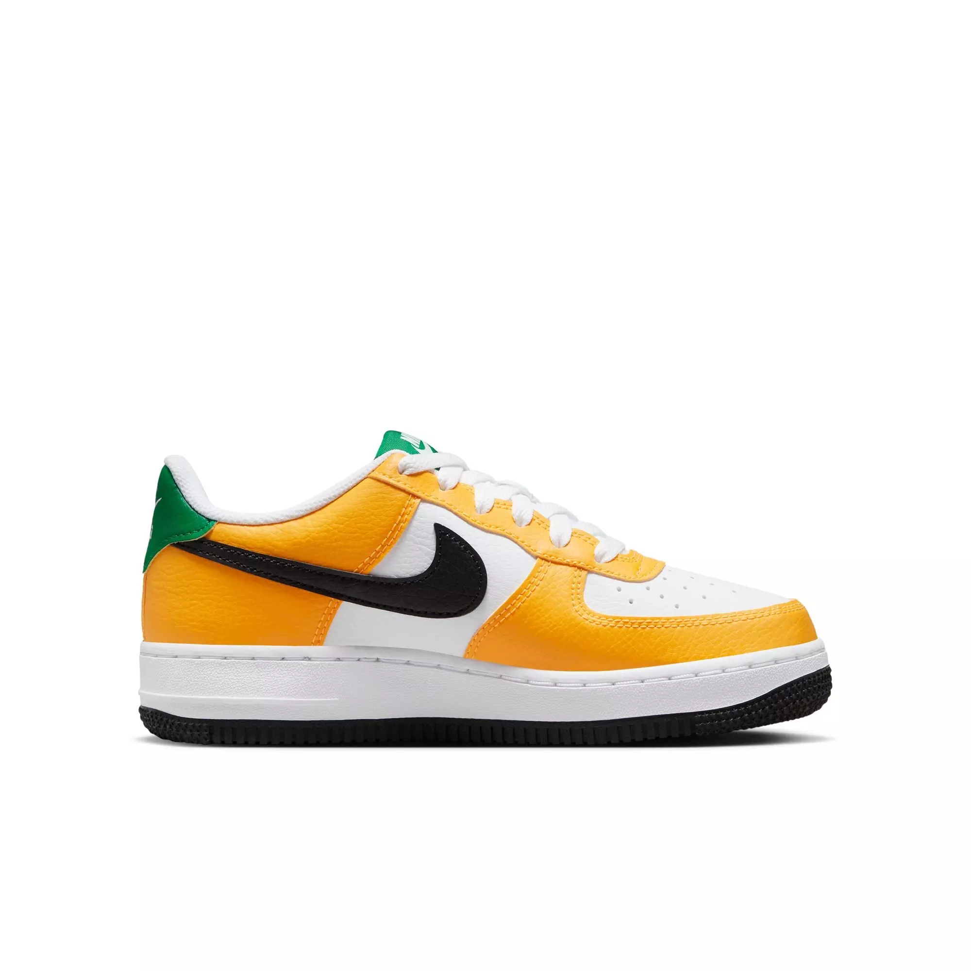 Nike Air Force 1 "White/Gold/Black" Grade School Boys' Shoe - WHITE/GOLD