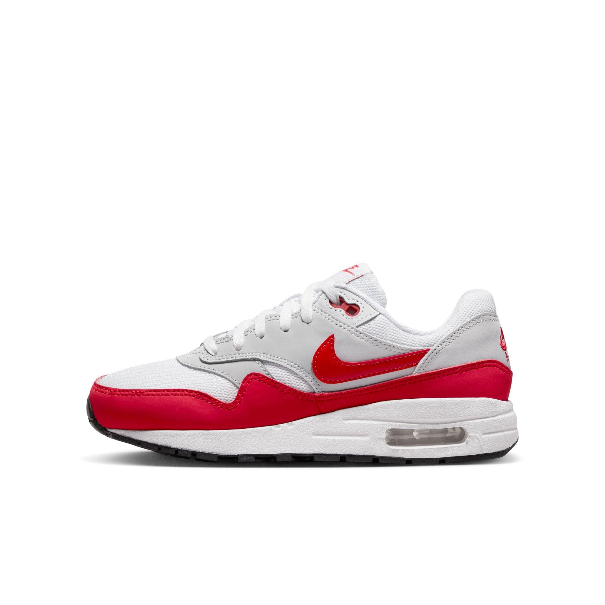 Nike Air Max 1 "Sport Red" Grade School Kids' Shoe - NEUTRAL GREY/UNIVERSITY RED/WHITE Thumbnail View 6
