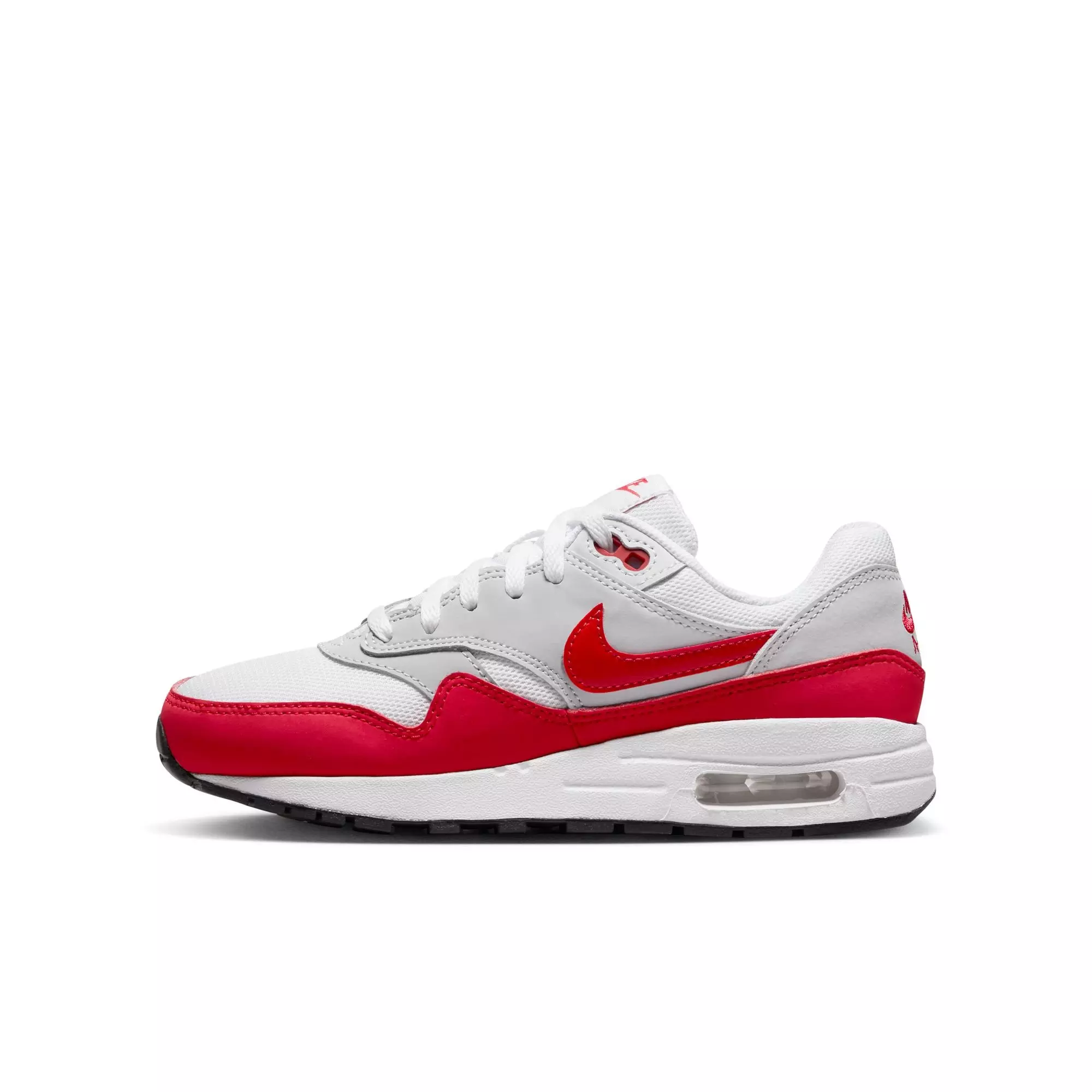 Nike Air Max 1 "Sport Red" Grade School Kids' Shoe - NEUTRAL GREY/UNIVERSITY RED/WHITE