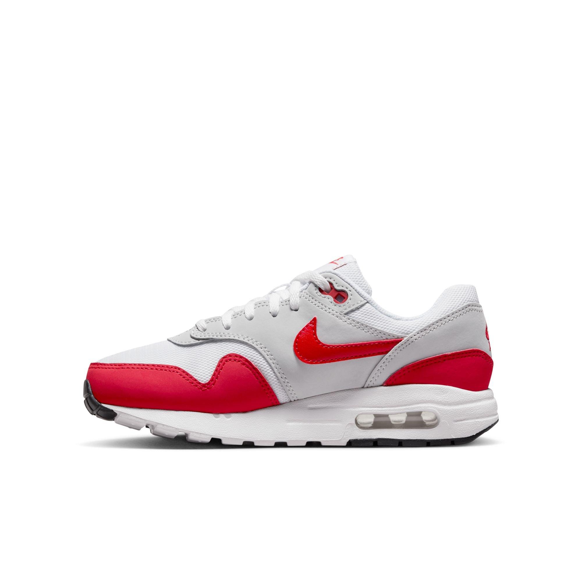Nike Air Max 1 "Sport Red" Grade School Kids' Shoe - NEUTRAL GREY/UNIVERSITY RED/WHITE Thumbnail View 7