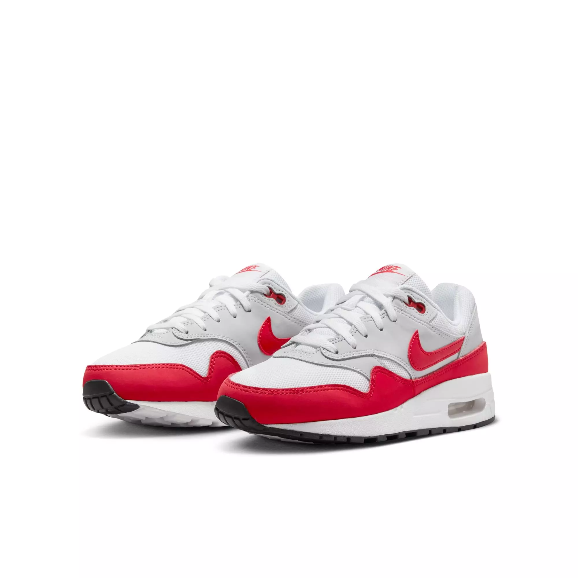 Nike Air Max 1 "Sport Red" Grade School Kids' Shoe - NEUTRAL GREY/UNIVERSITY RED/WHITE