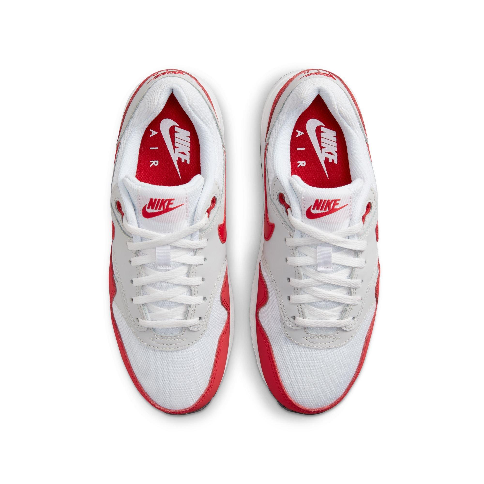 Nike Air Max 1 "Sport Red" Grade School Kids' Shoe - NEUTRAL GREY/UNIVERSITY RED/WHITE Thumbnail View 9