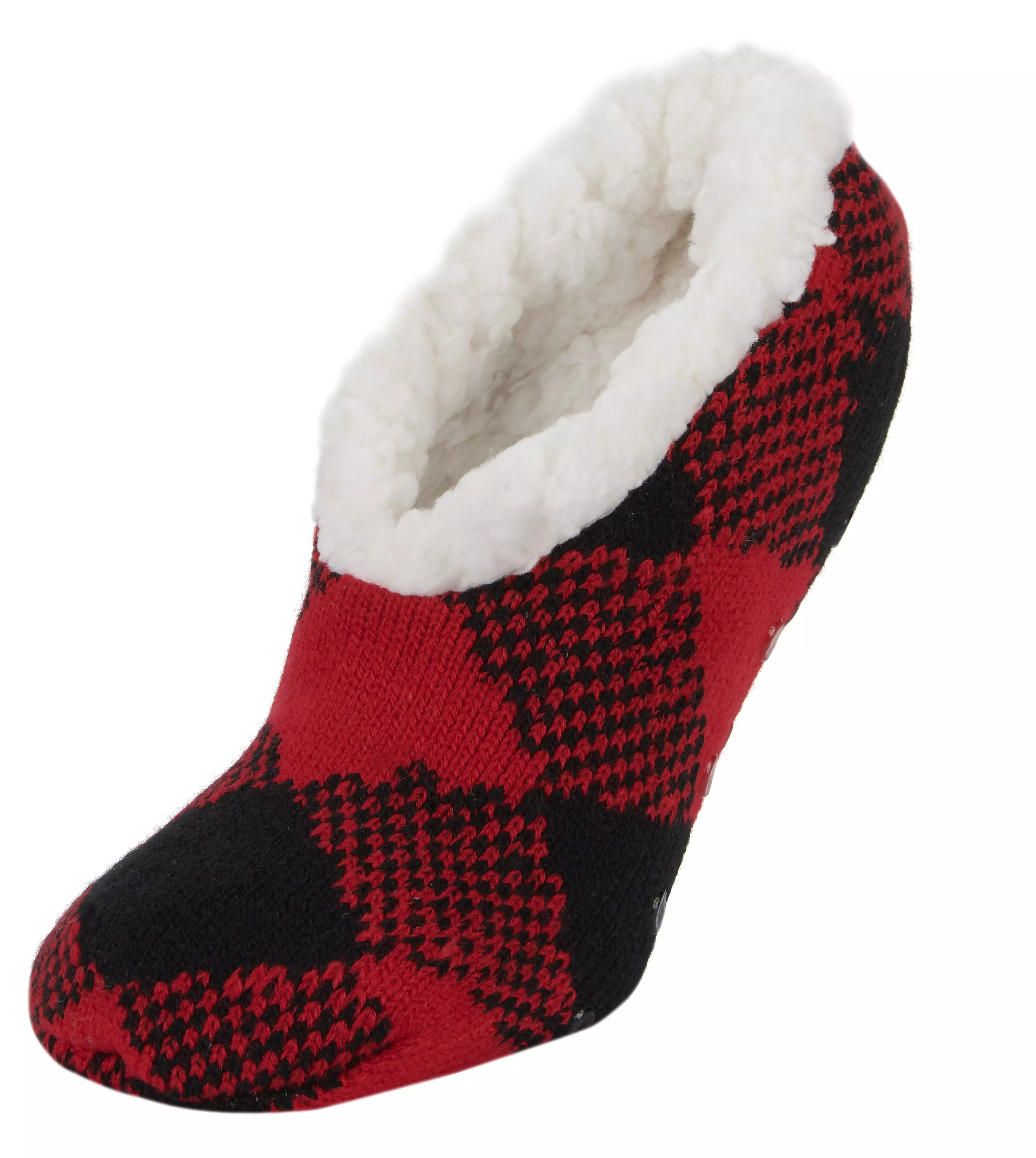 Implus Footcare Fireside Plaid Slippers - RED/BLACK