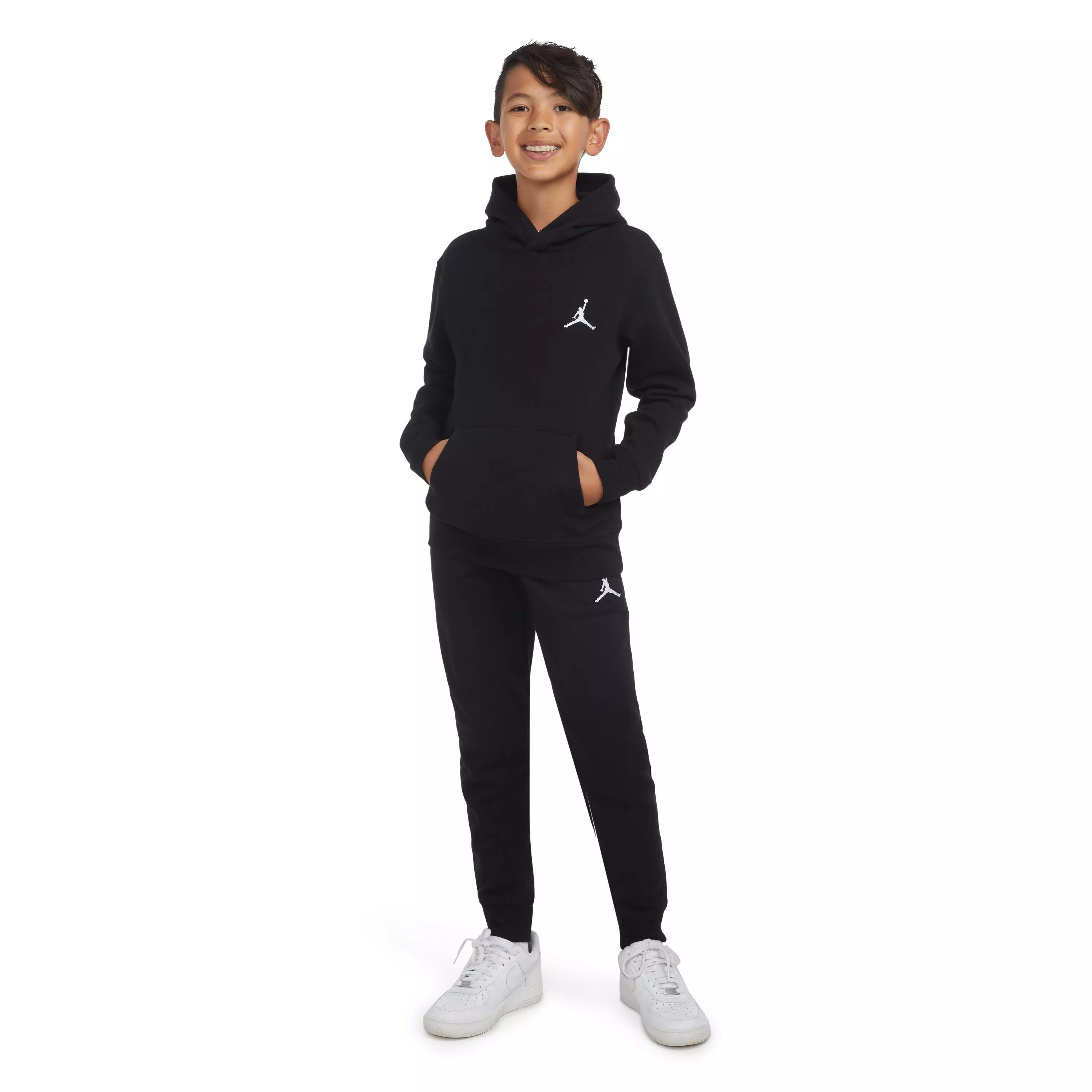 Jordan Big Boys' Essentials Pullover Hoodie - Black - BLACK