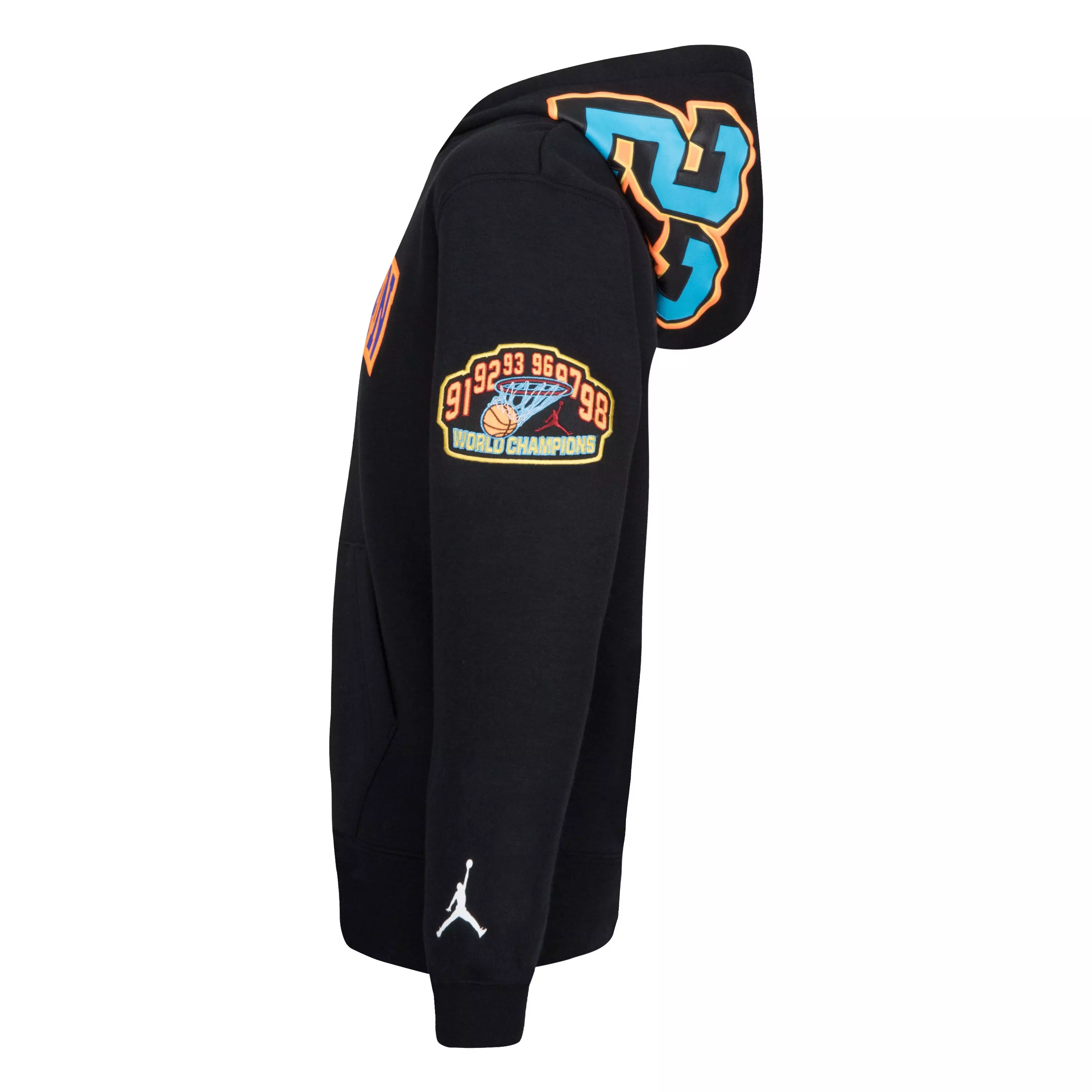 Jordan Big Boys' Patch Work Hoodie - BLACK
