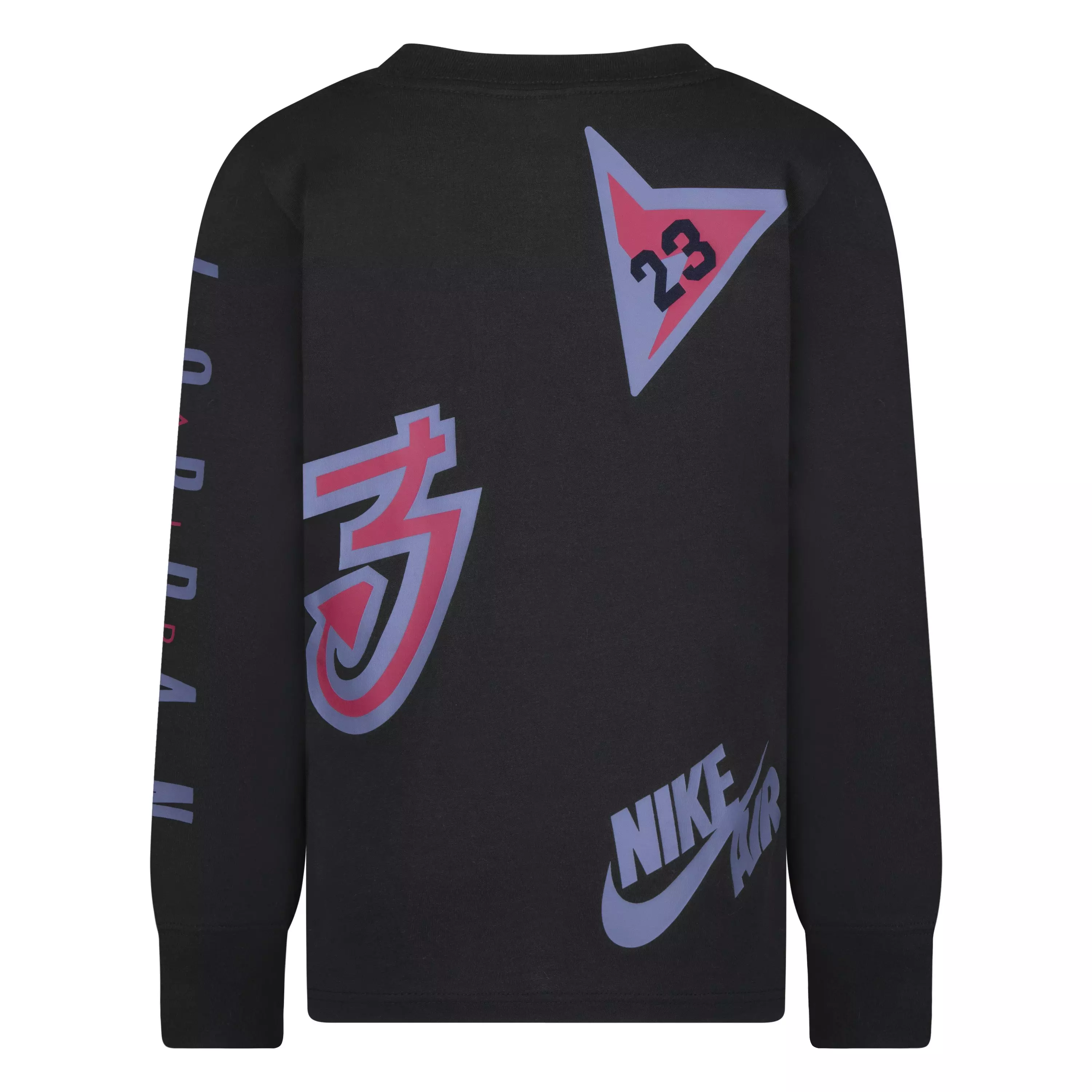 Jordan Big Boys' All Over Retro Longsleeve Tee - BLACK/RED