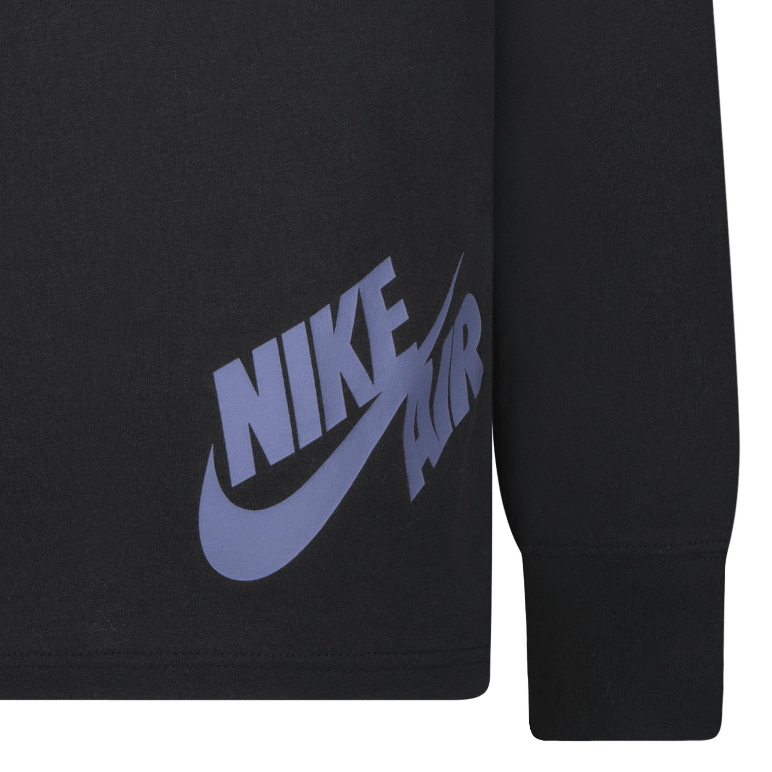 Jordan Big Boys' All Over Retro Longsleeve Tee - BLACK/RED Thumbnail View 5