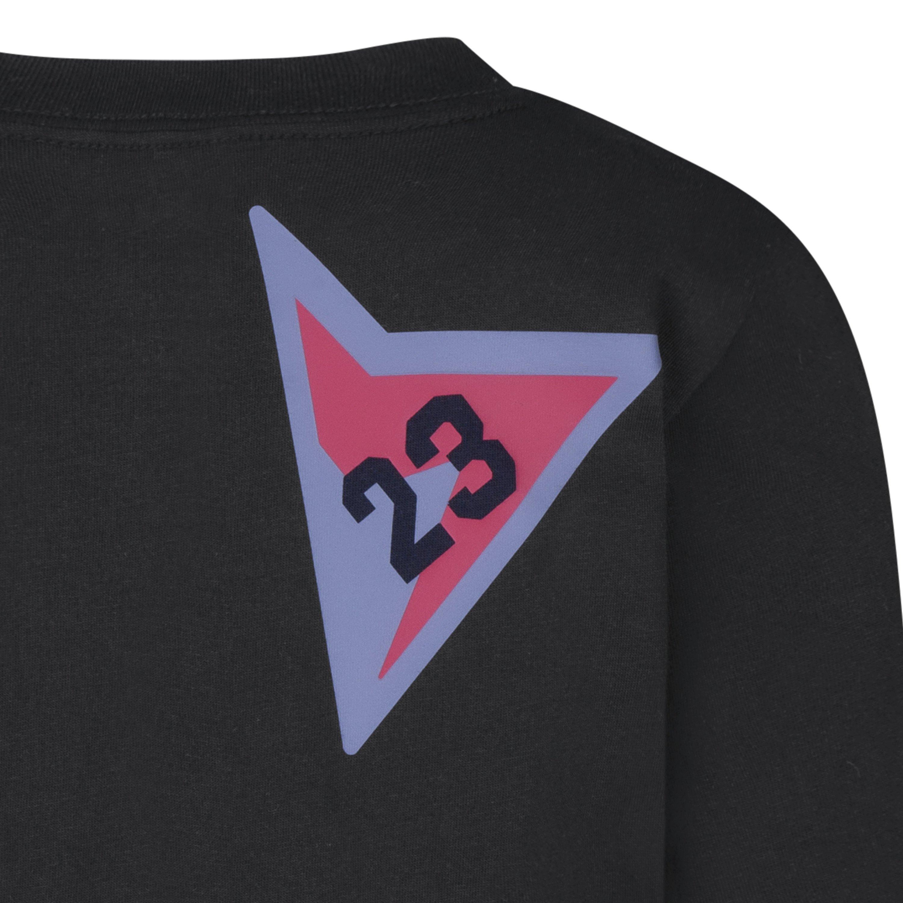 Jordan Big Boys' All Over Retro Longsleeve Tee - BLACK/RED Thumbnail View 7