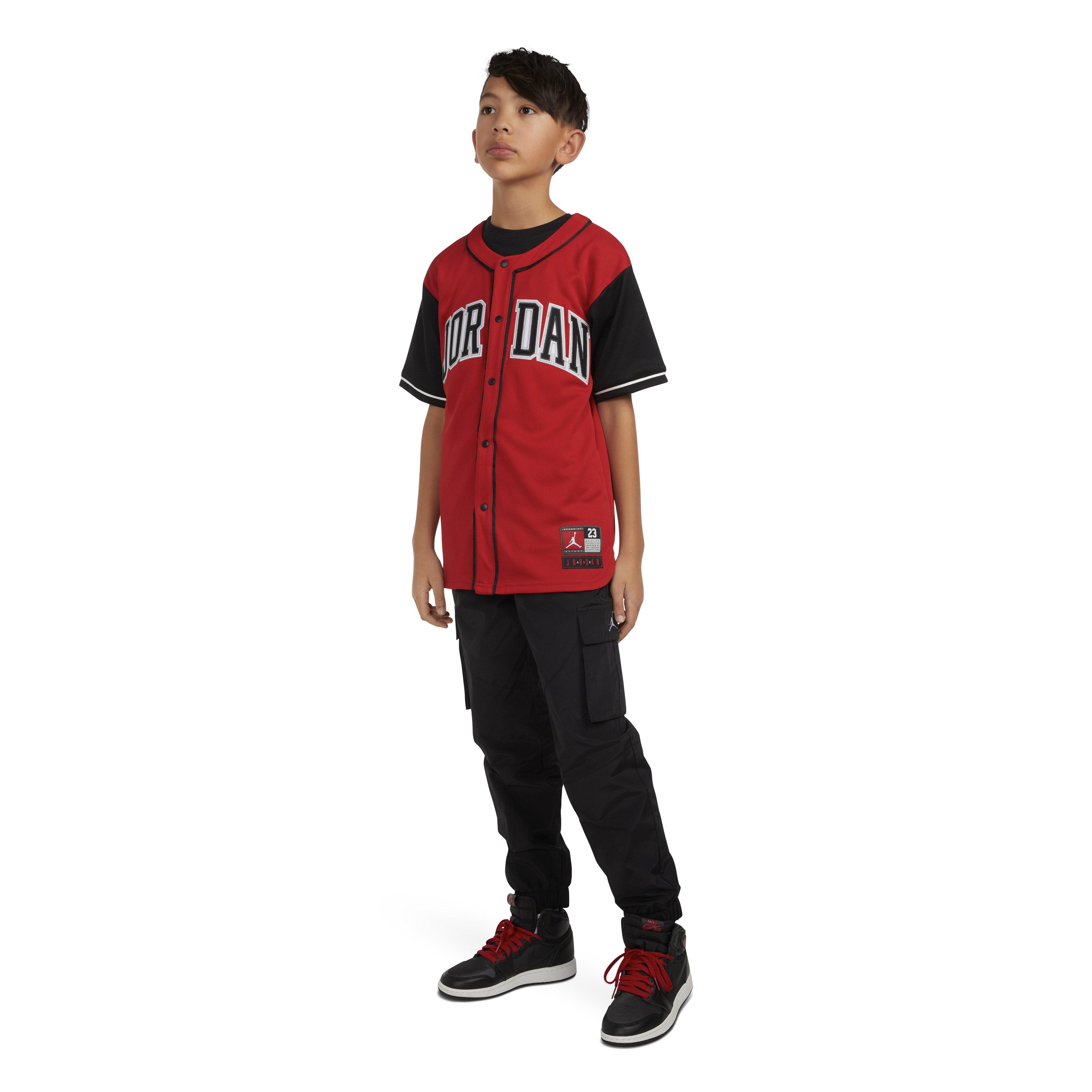 Jordan Big Boys' HBR Baseball Jersey - RED/BLACK Thumbnail View 4