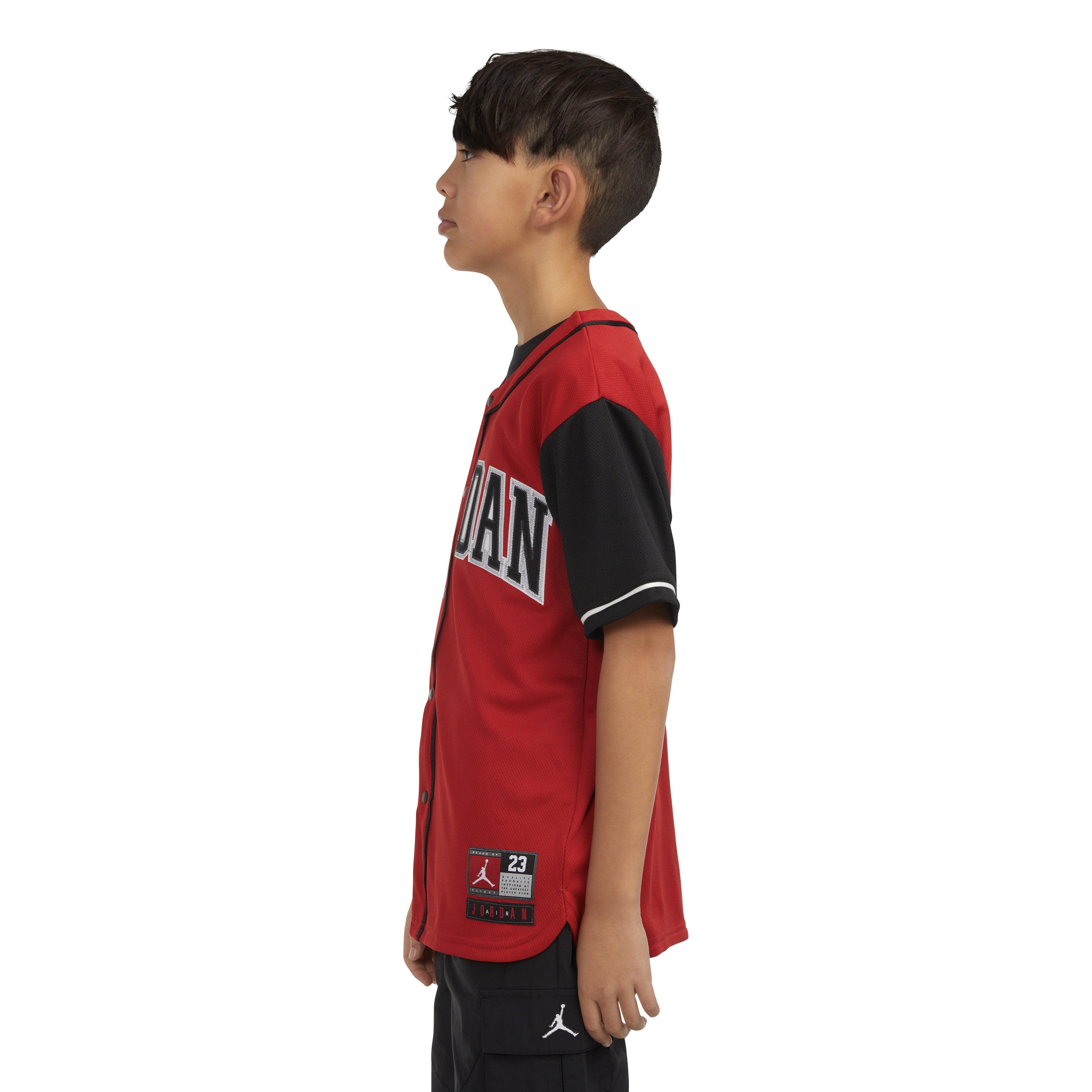 Jordan Big Boys' HBR Baseball Jersey - RED/BLACK Thumbnail View 3
