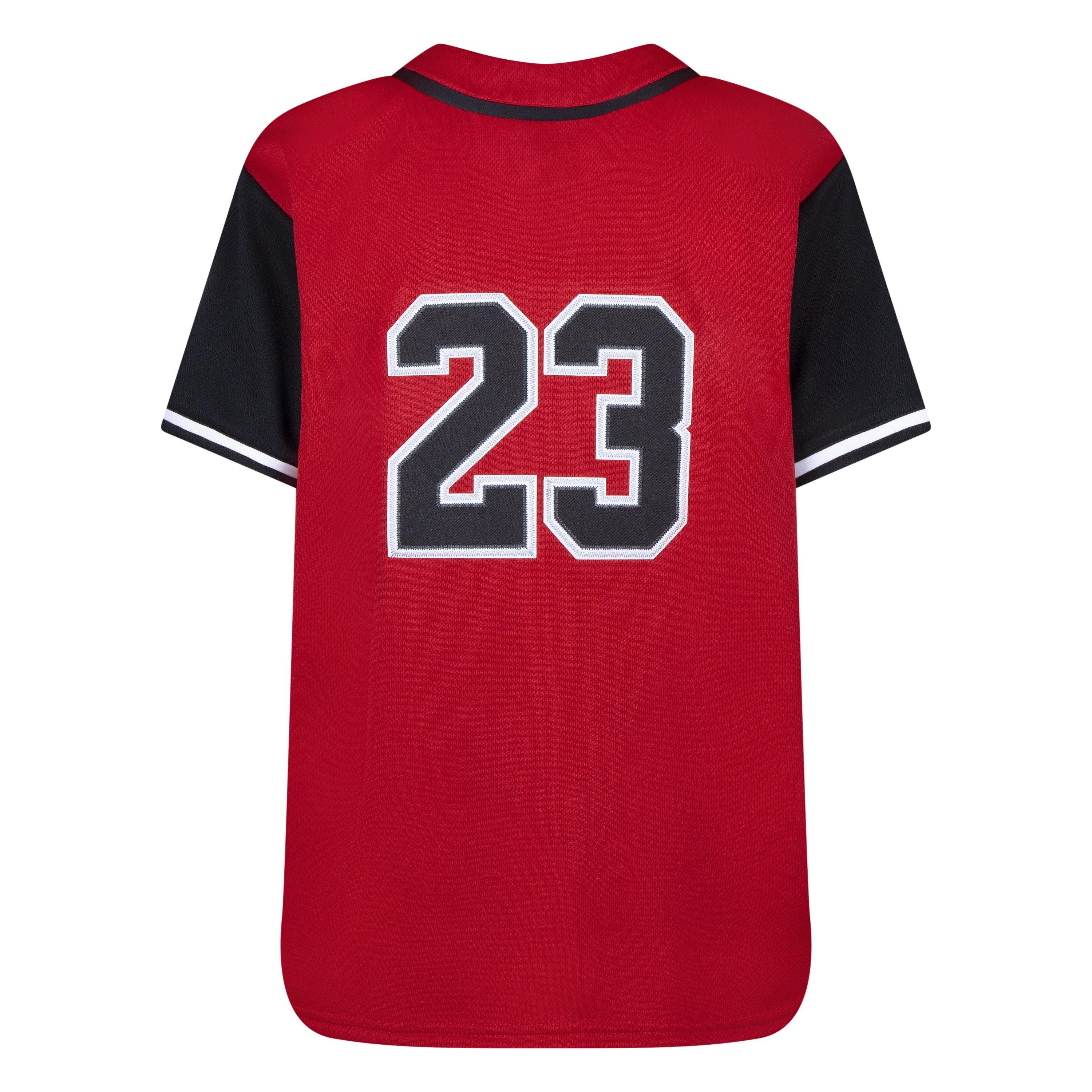 Jordan Big Boys' HBR Baseball Jersey - RED/BLACK Thumbnail View 7