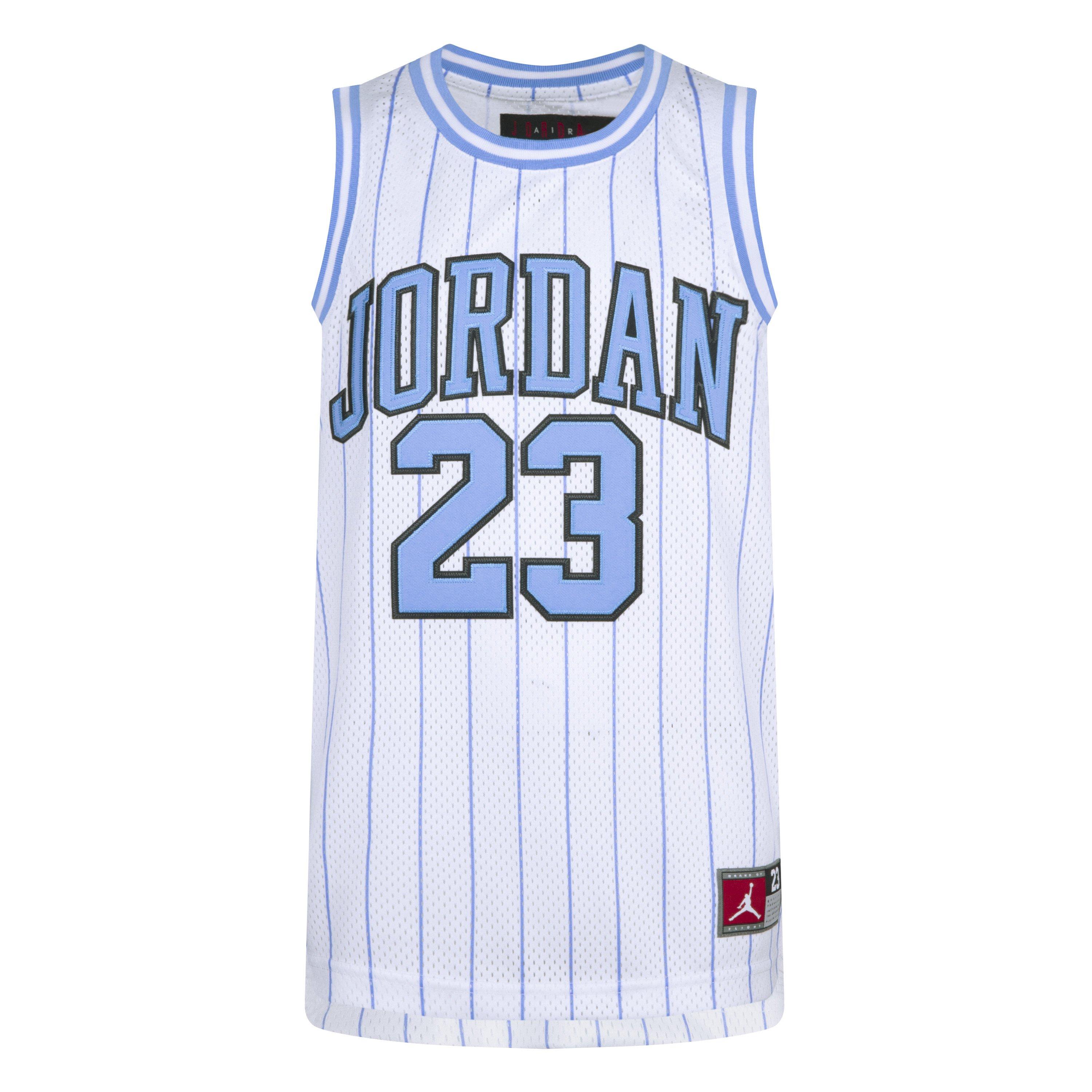 Jordan バスケットボール ユニフォーム 青/白 Jordan Big Boys' Pinstripe 23 Sleeveless Jersey - White/Blue