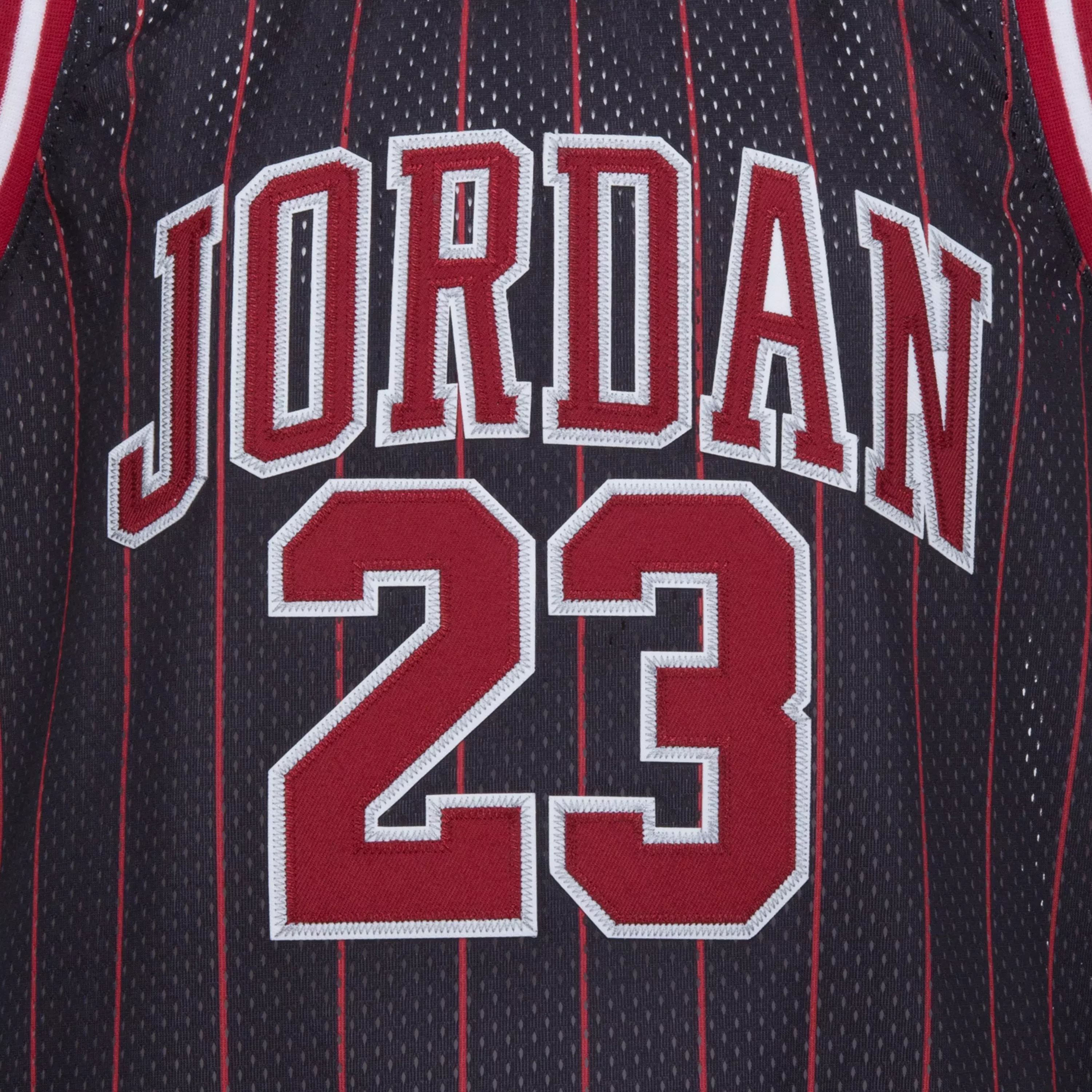 Jordan Big Boys' 23 Pinstripe Jersey Top - BLACK/RED