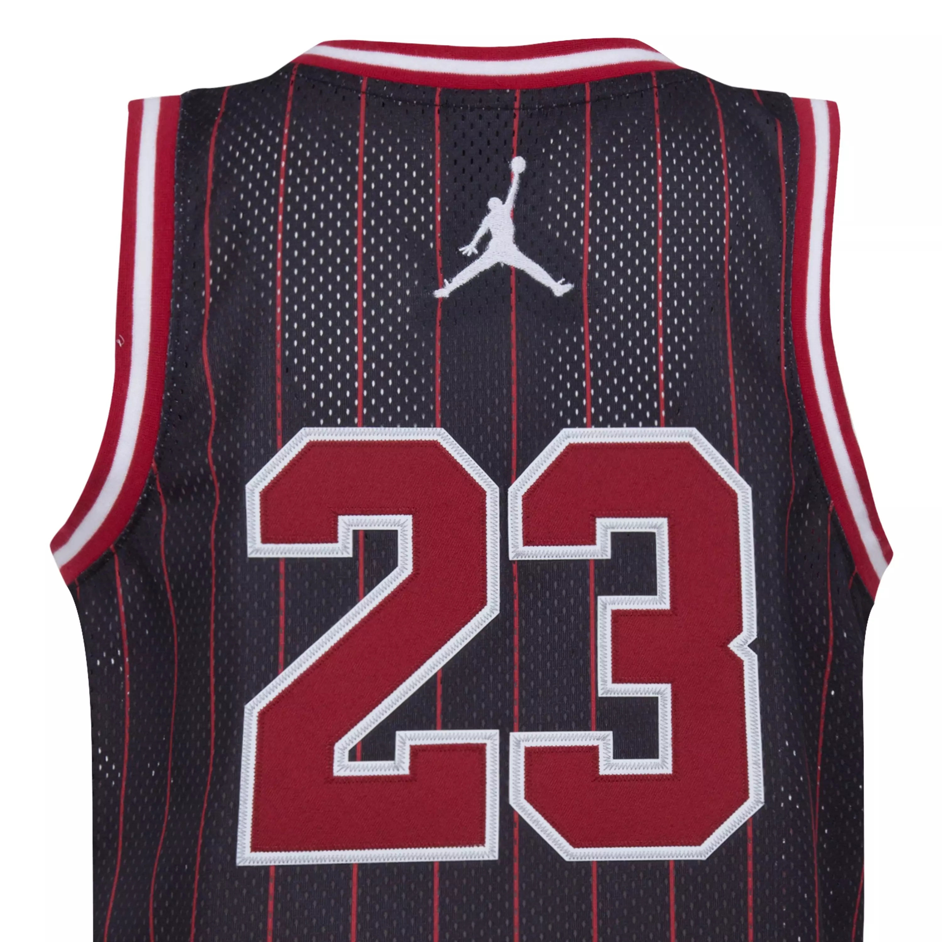 Jordan Big Boys' 23 Pinstripe Jersey Top - BLACK/RED
