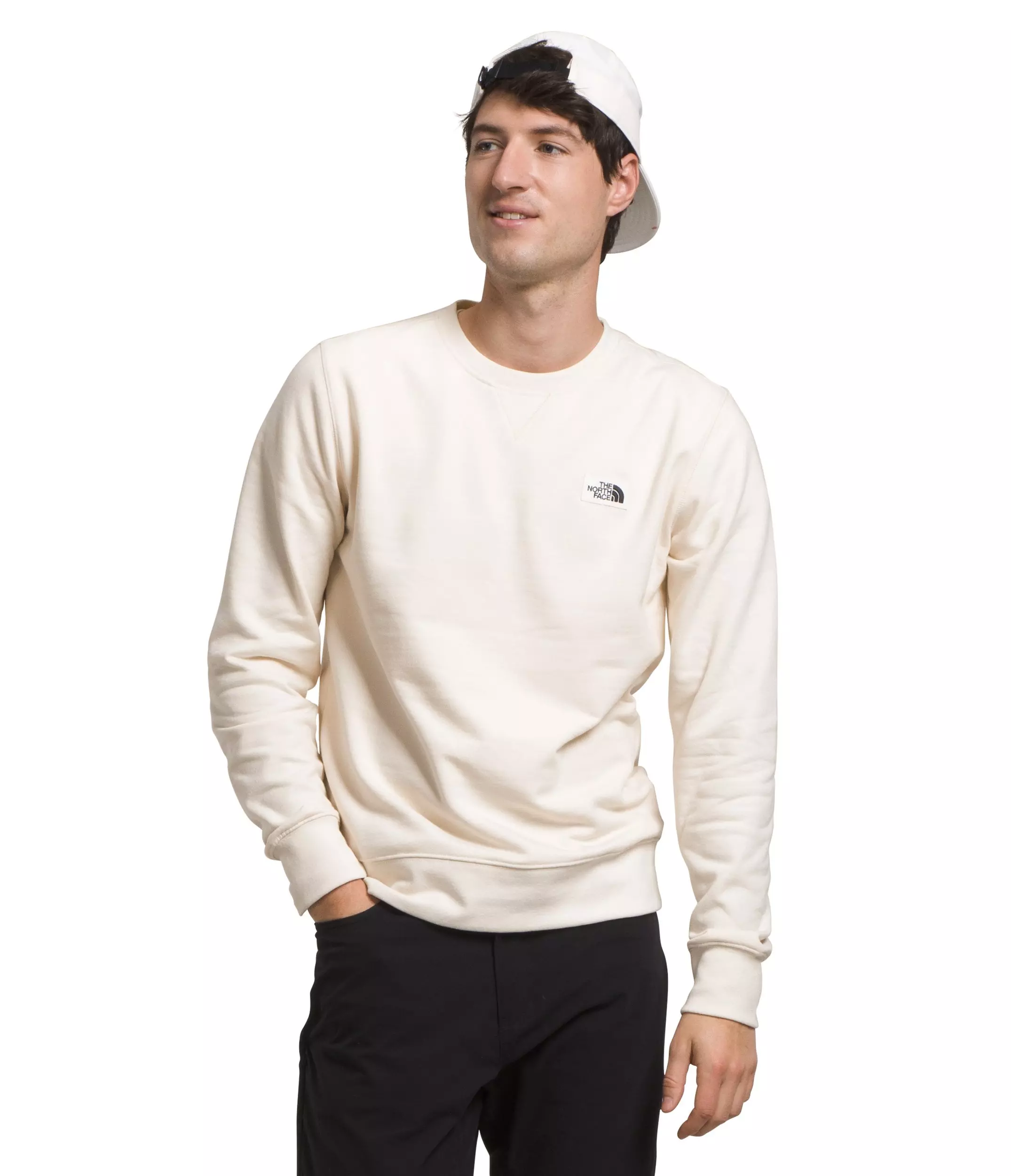 The North Face Men's Heritage Patch Crew-White - WHITE