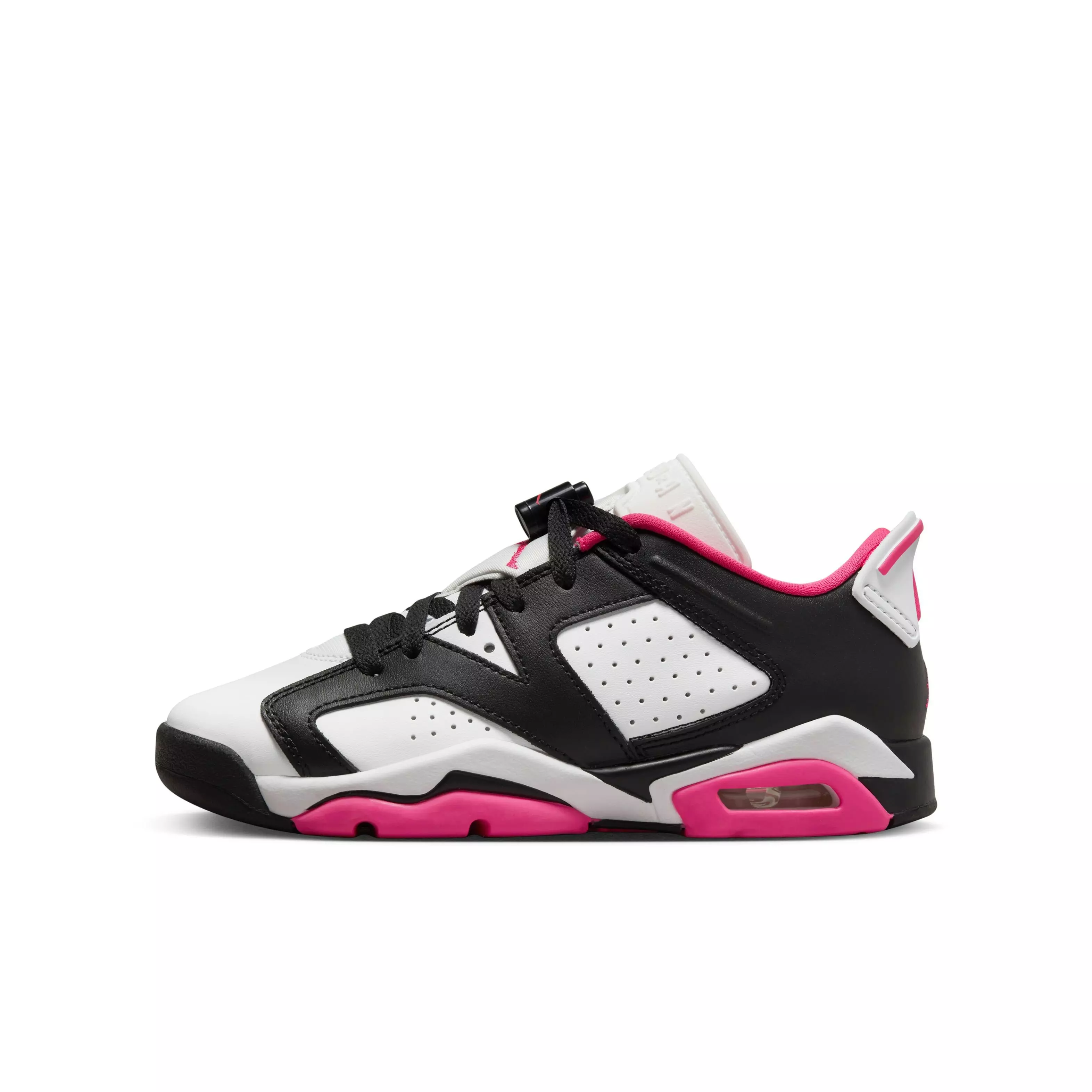 Jordan 6 Retro Low "Fierce Pink" Grade School Girls' Shoe - BLACK/FIERCE PINK/WHITE