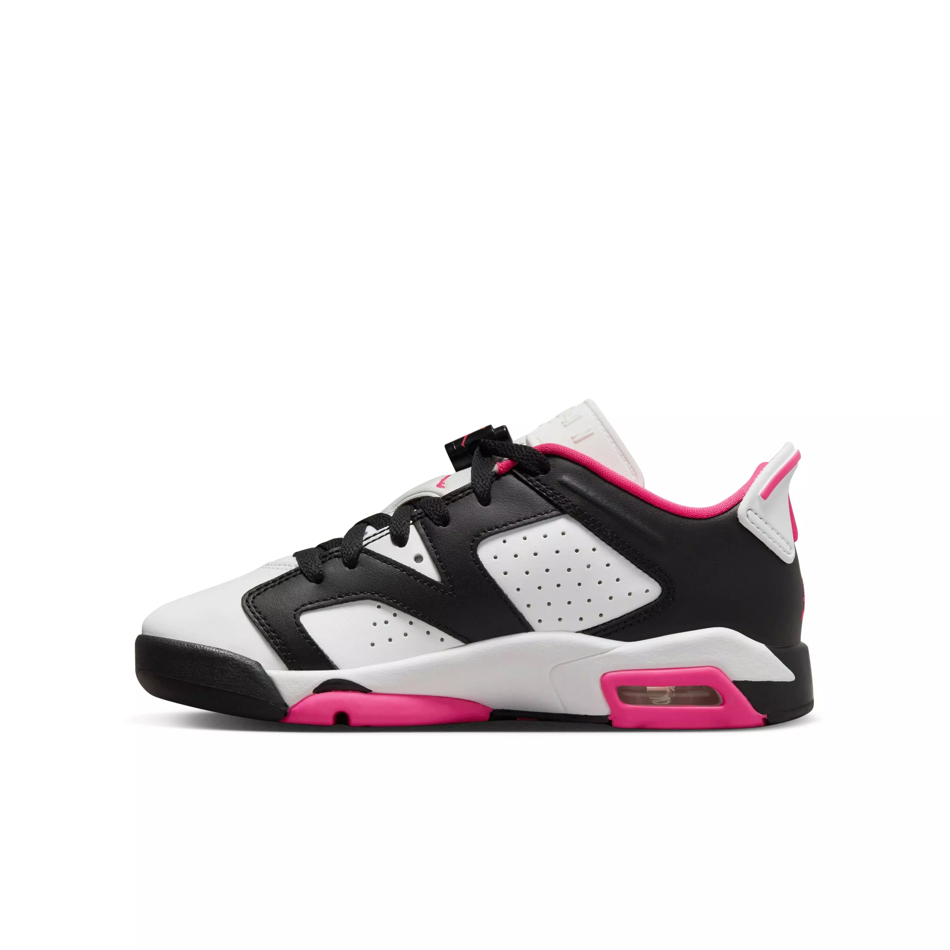 Jordan 6 Retro Low "Fierce Pink" Grade School Girls' Shoe - BLACK/FIERCE PINK/WHITE
