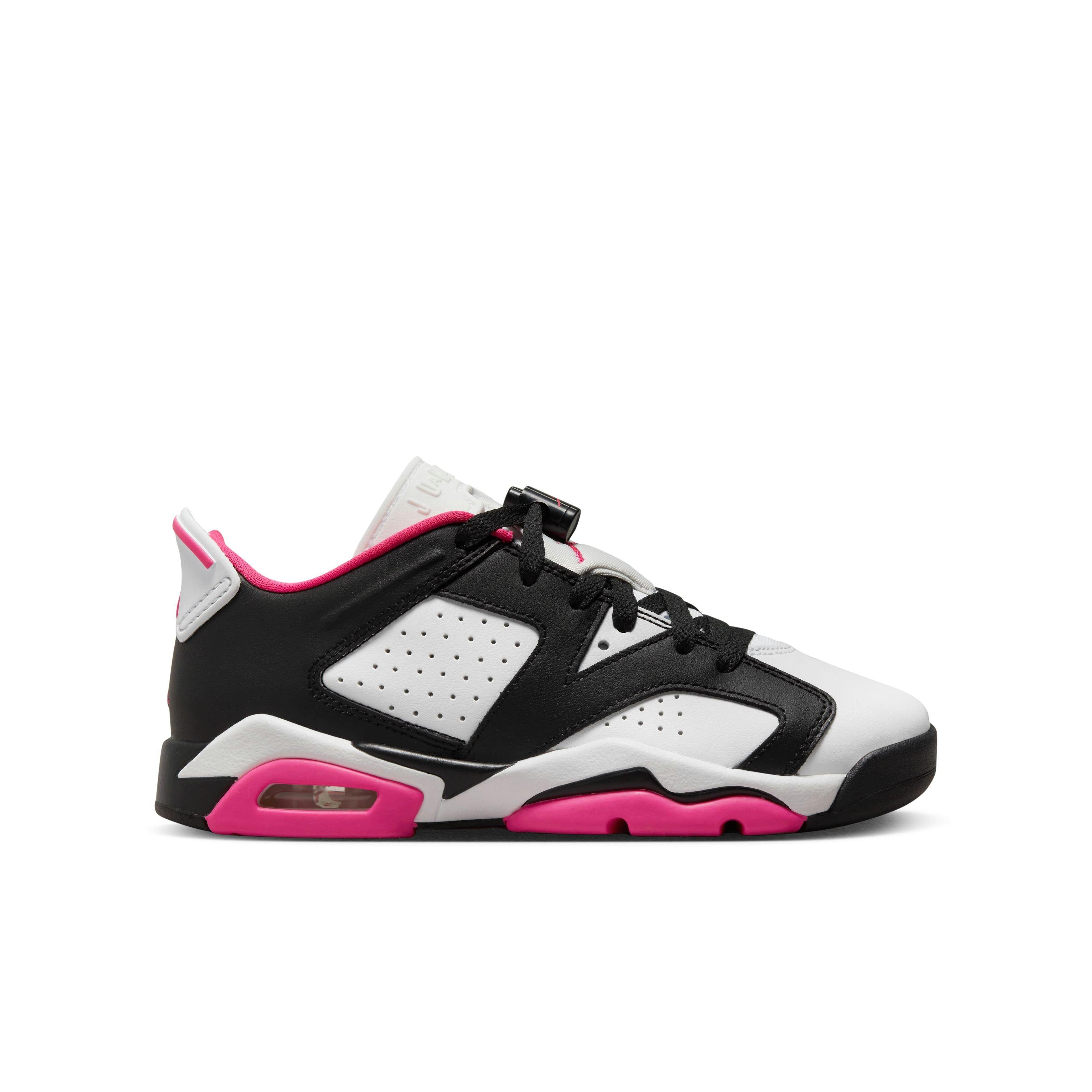 Jordan 6 Retro Low "Fierce Pink" Grade School Girls' Shoe - BLACK/FIERCE PINK/WHITE