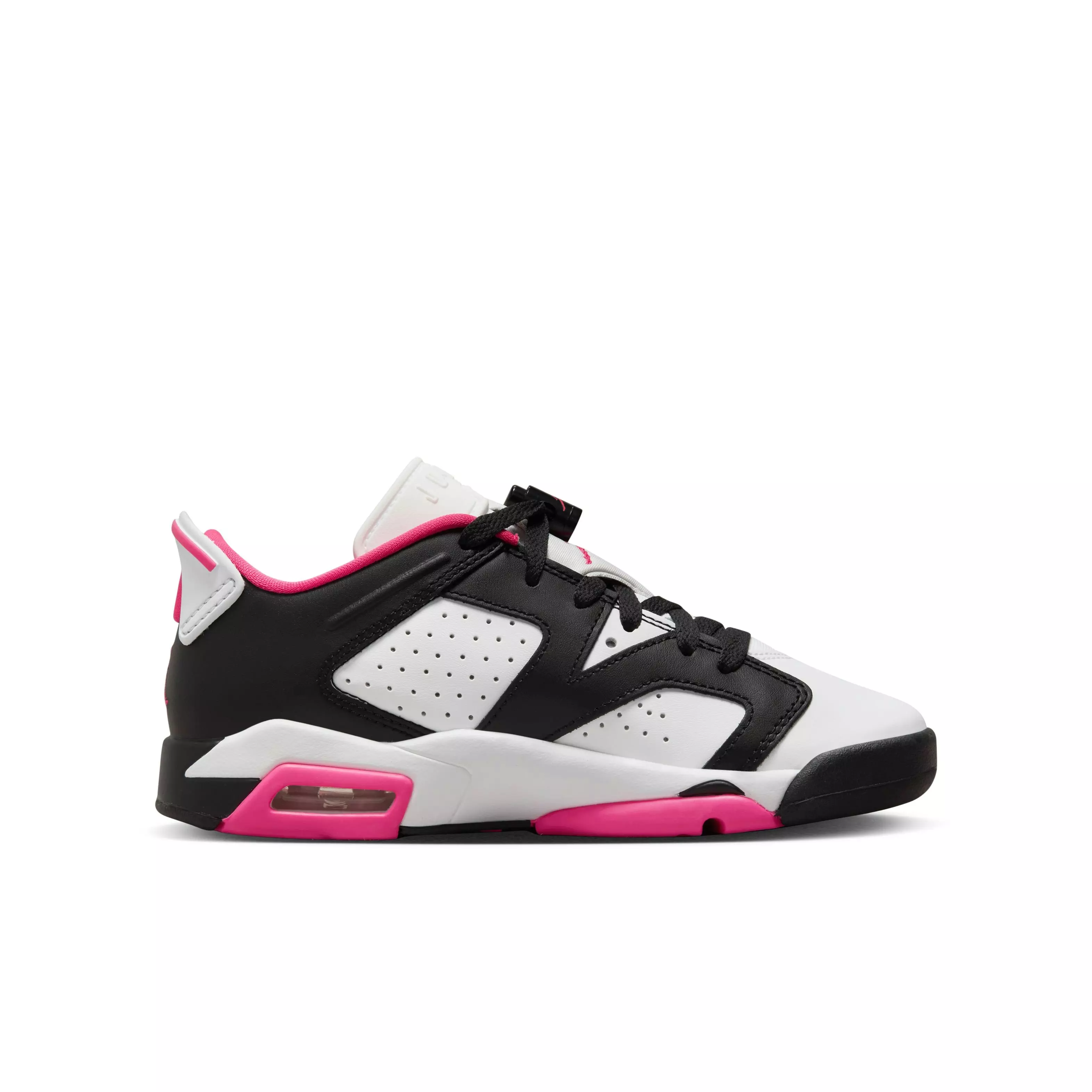 Jordan 6 Retro Low "Fierce Pink" Grade School Girls' Shoe - BLACK/FIERCE PINK/WHITE