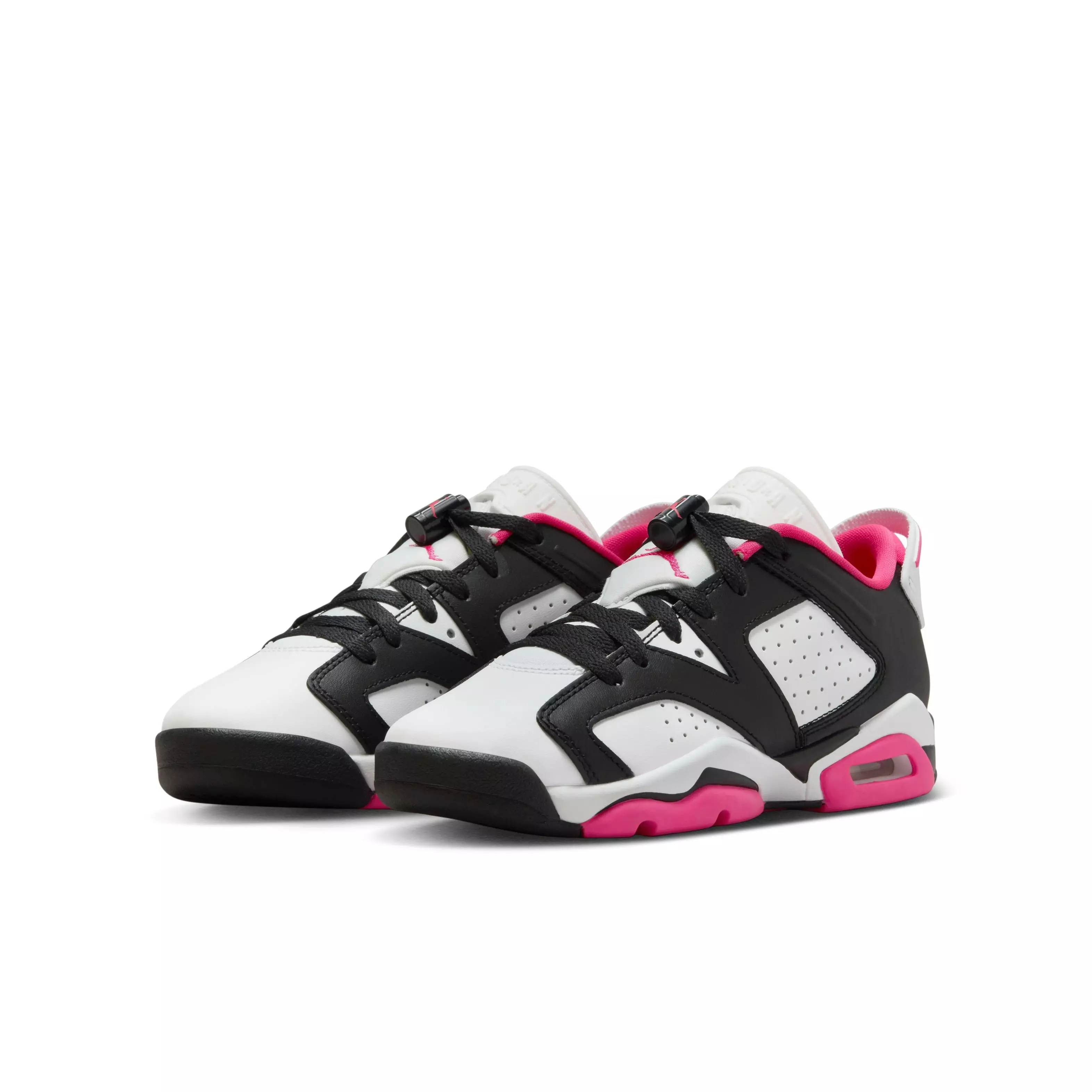 Jordan 6 Retro Low "Fierce Pink" Grade School Girls' Shoe - BLACK/FIERCE PINK/WHITE