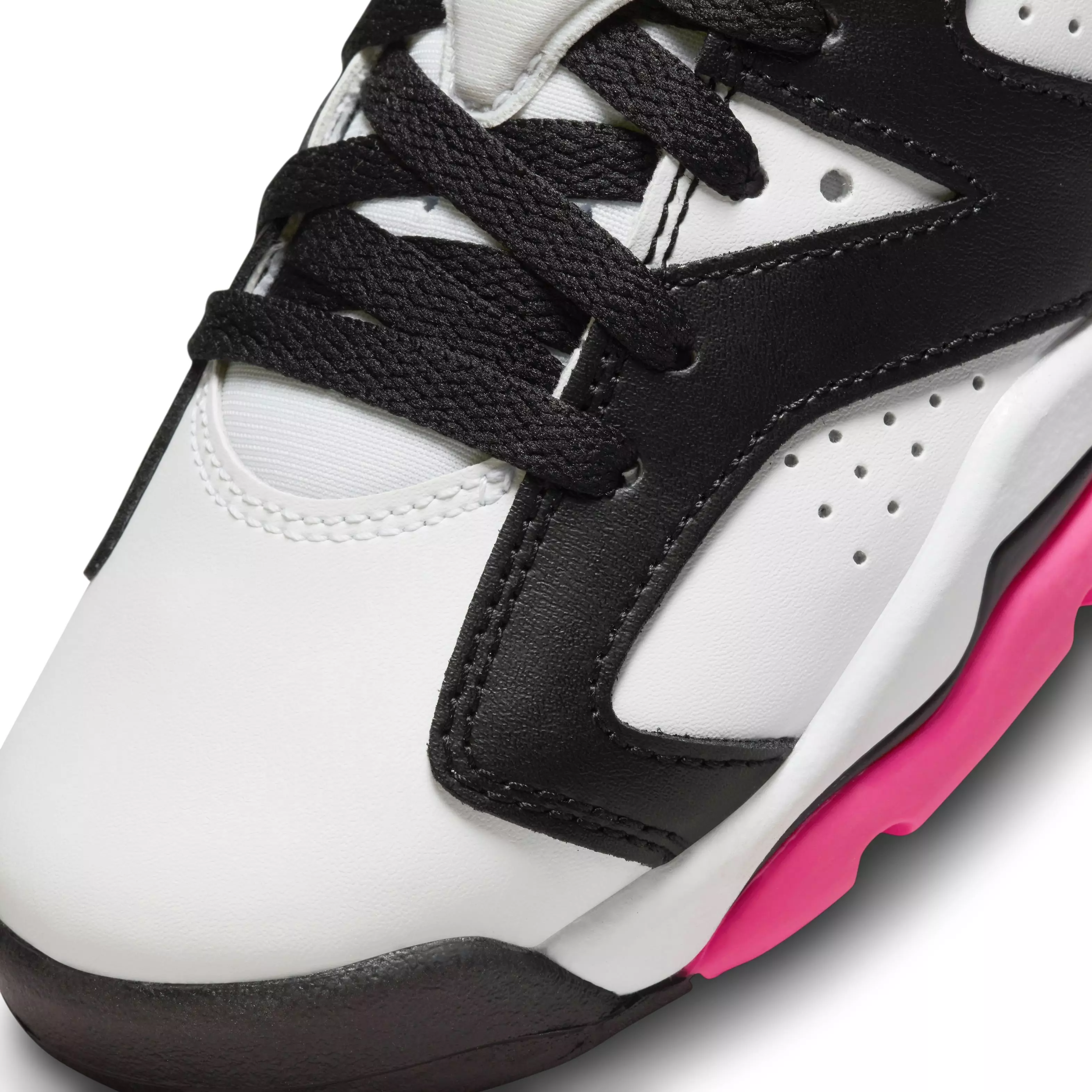 Jordan 6 Retro Low "Fierce Pink" Grade School Girls' Shoe - BLACK/FIERCE PINK/WHITE