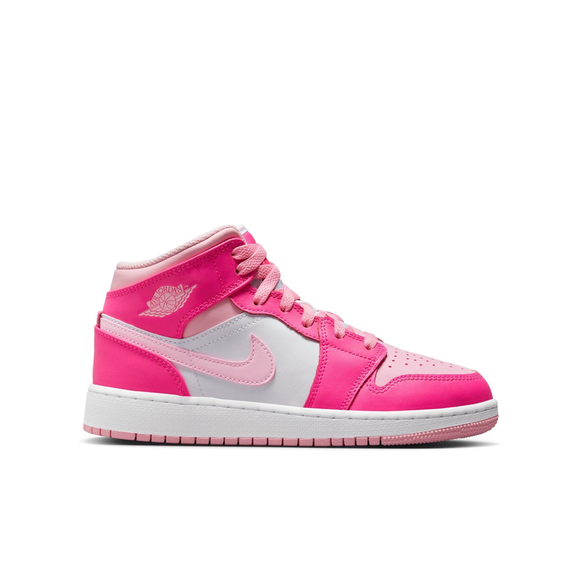 Pink jordans shop grade school