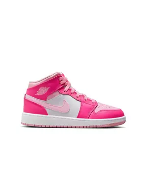 Jordan 1 Mid Fierce Pink Grade School Girls' Shoe - Hibbett
