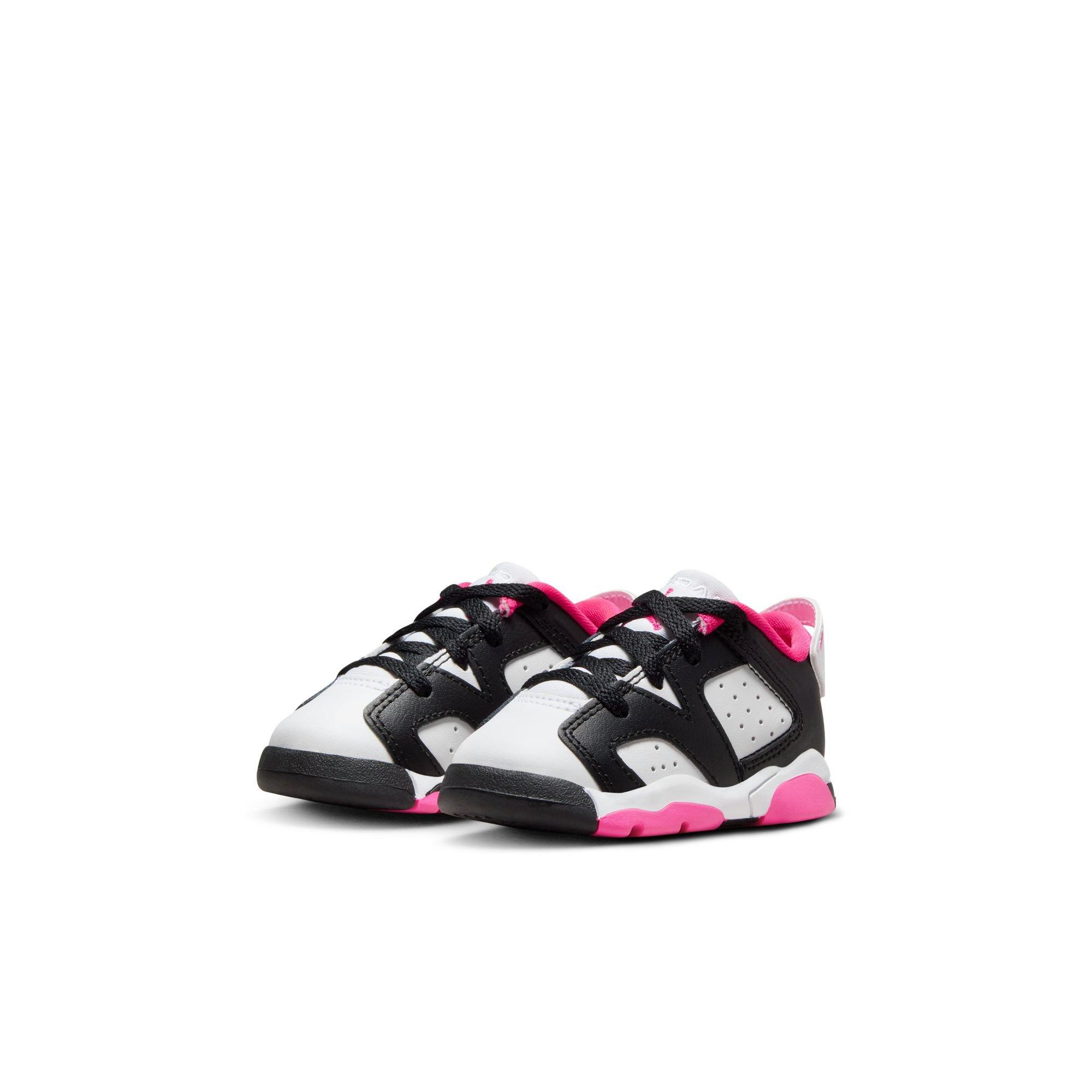 Jordan 6 Retro Low "Fierce Pink" Toddler Girls' Shoe - BLACK/FIERCE PINK/WHITE Thumbnail View 3