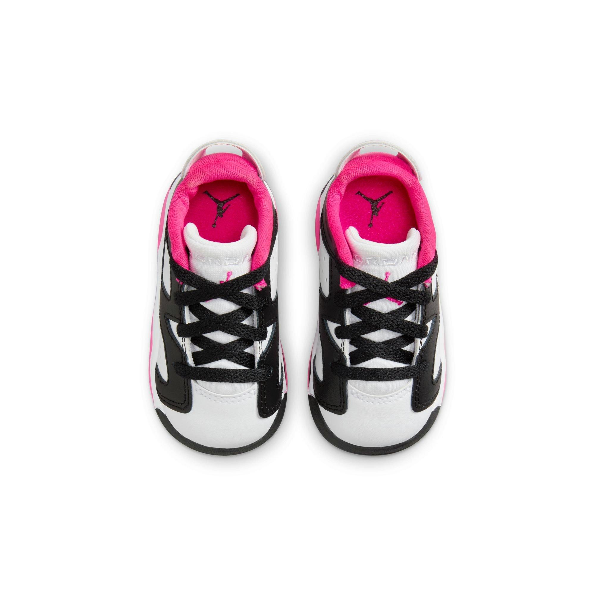 Jordan 6 Retro Low "Fierce Pink" Toddler Girls' Shoe - BLACK/FIERCE PINK/WHITE Thumbnail View 8