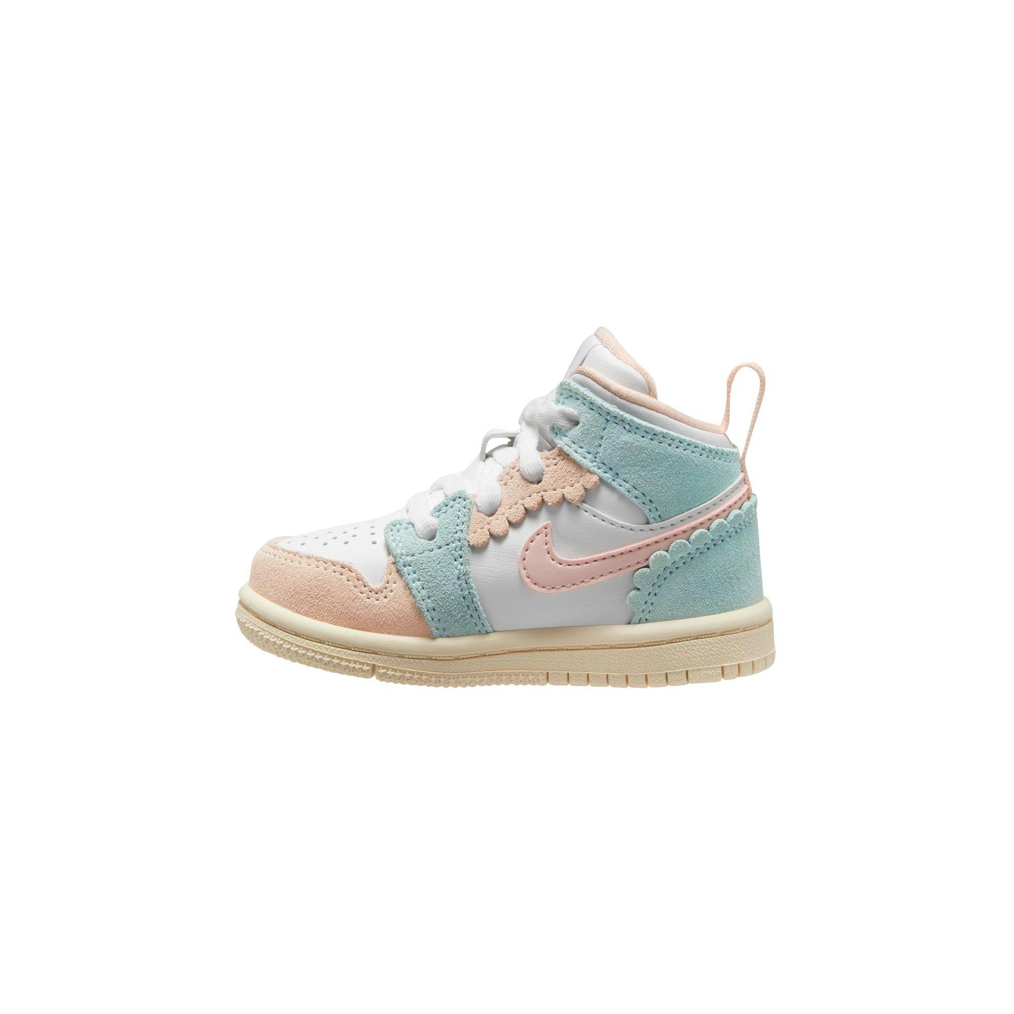 Jordan 1 Mid SE Glacier Ice/White/Citron Pulse Toddler Girls' Shoe -  Hibbett