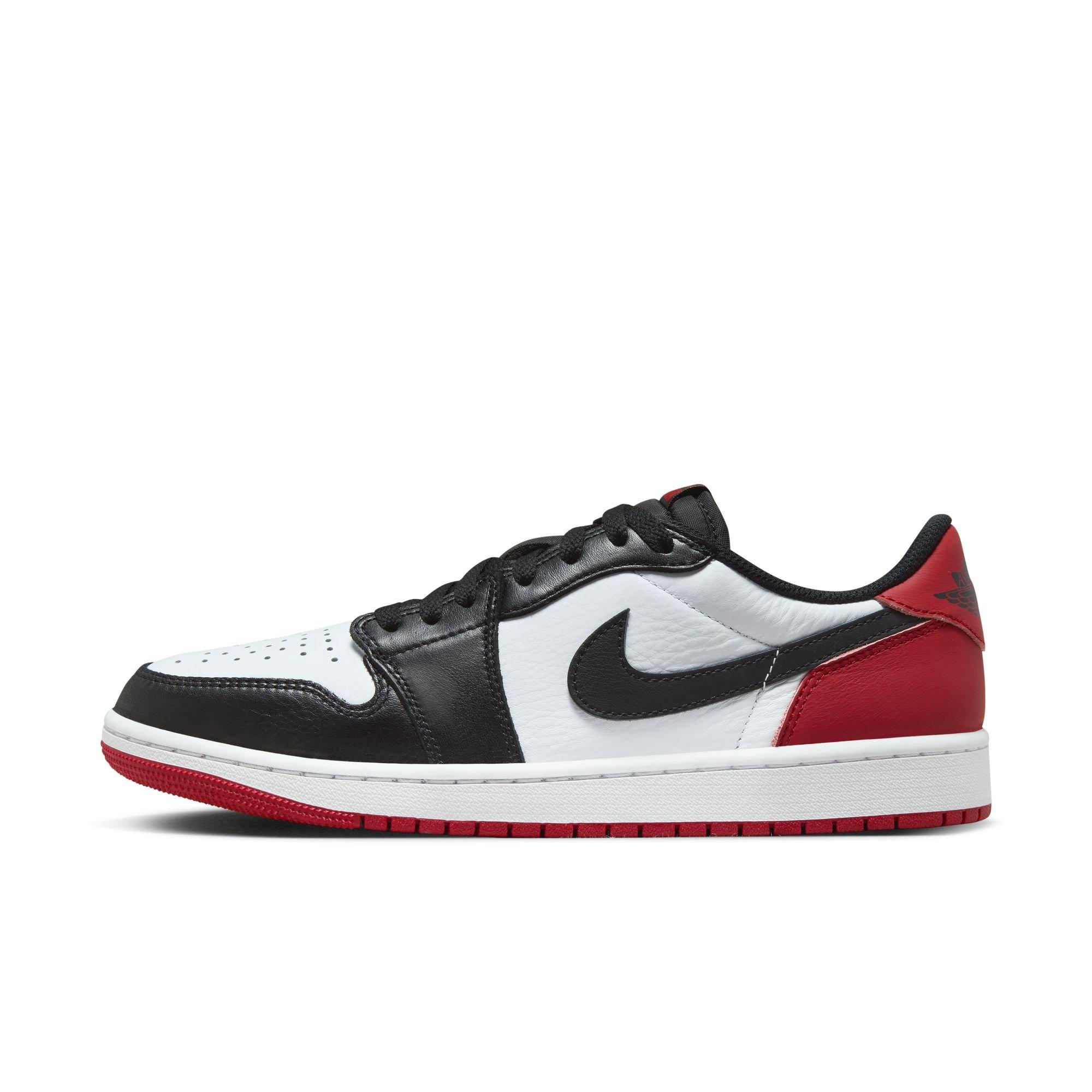 Jordan 1 Low OG "Black Toe" Men's Shoe - WHITE/BLACK/VARSITY RED Thumbnail View 8