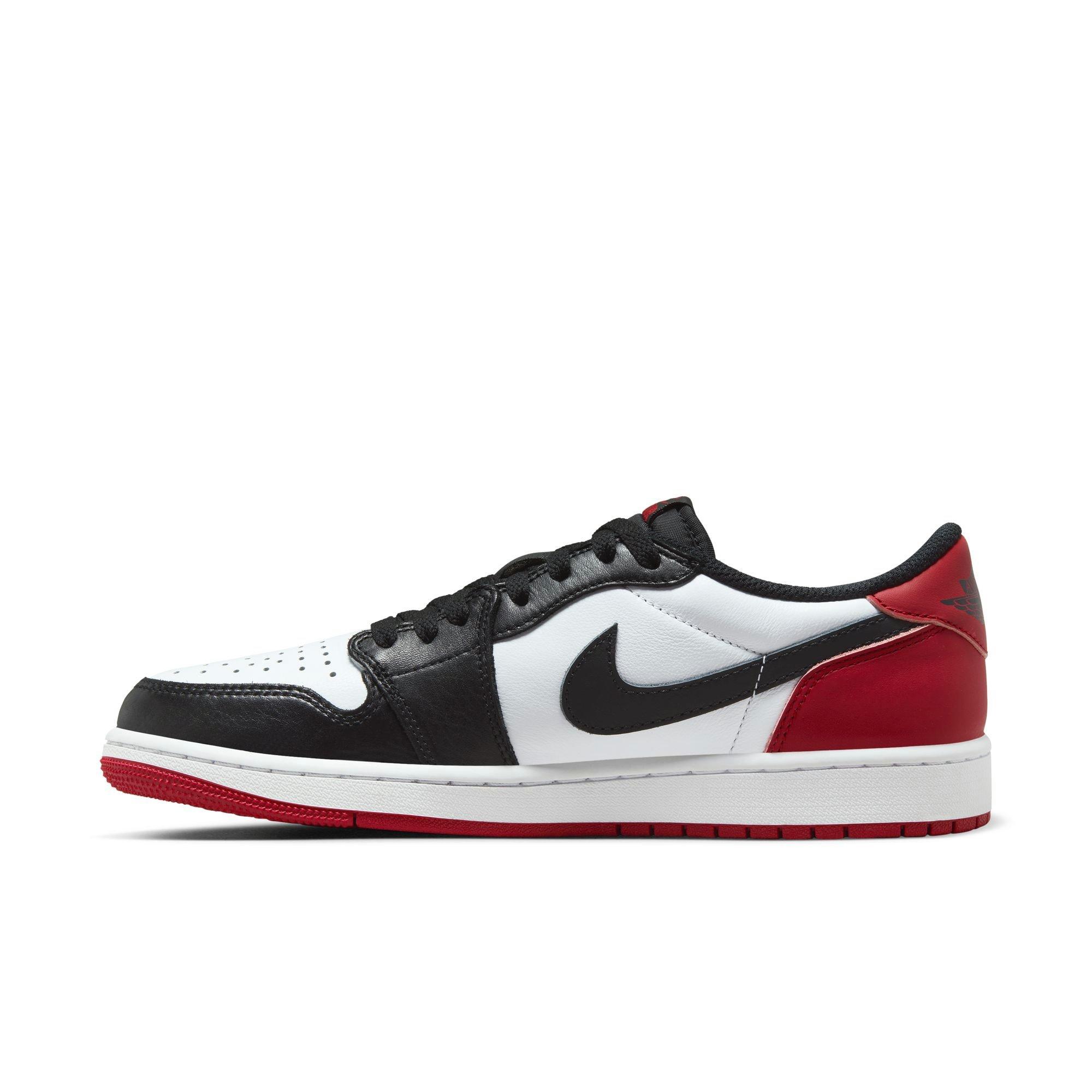 Jordan 1 Low OG "Black Toe" Men's Shoe - WHITE/BLACK/VARSITY RED Thumbnail View 9