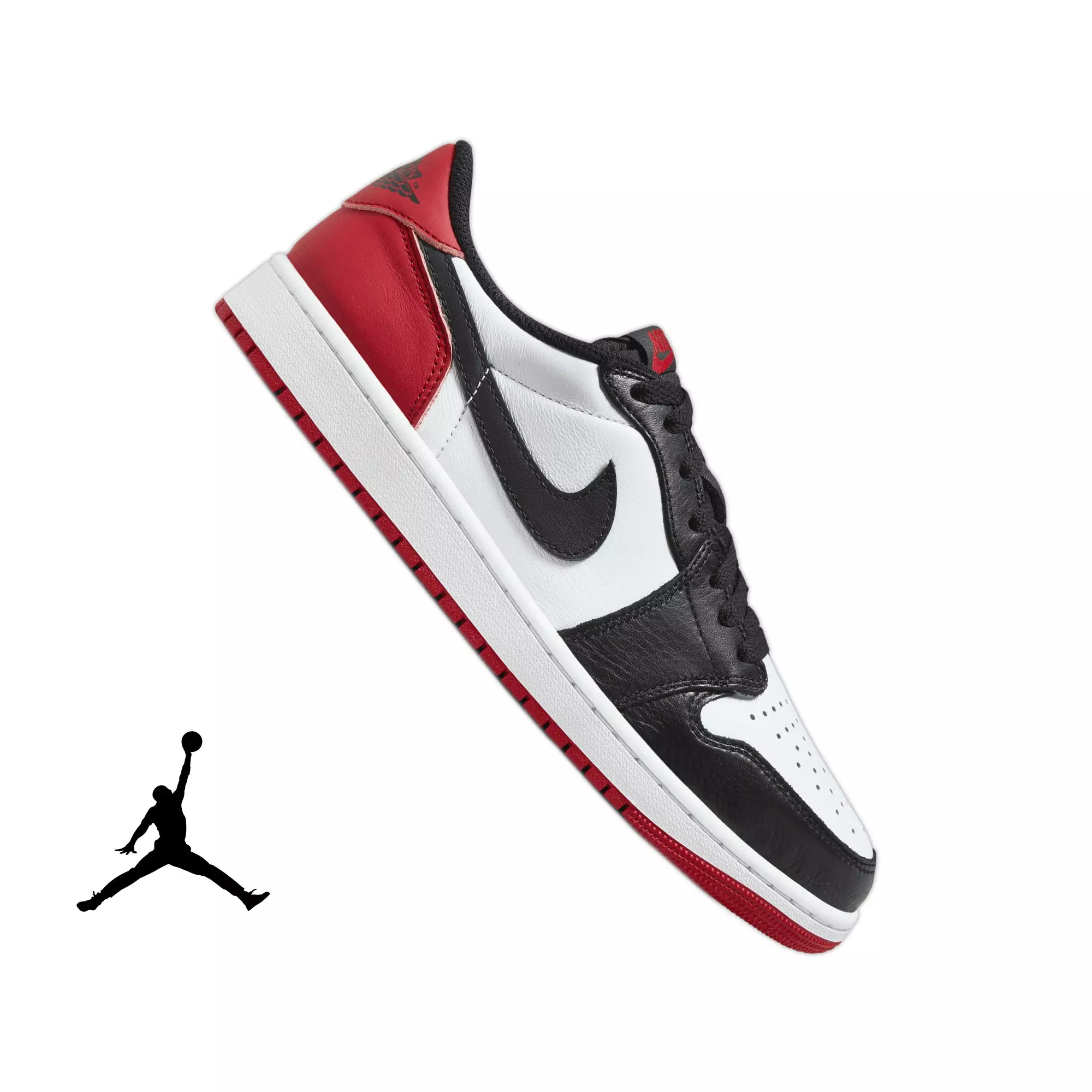 Jordan 1 Low OG "Black Toe" Men's Shoe - WHITE/BLACK/VARSITY RED