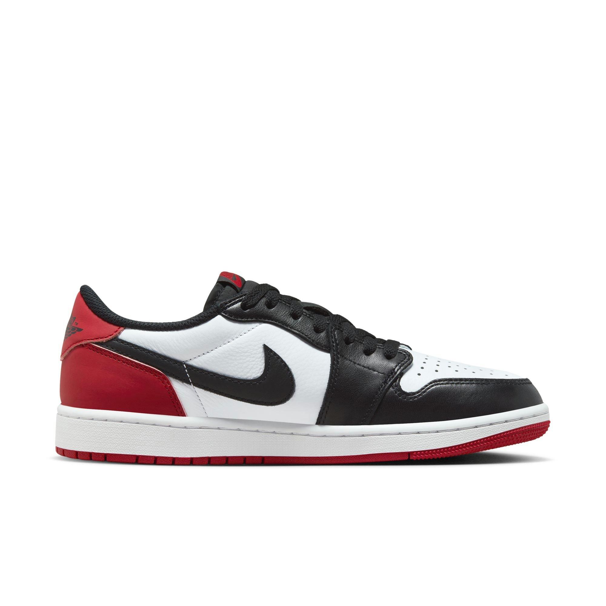 Jordan 1 Low OG "Black Toe" Men's Shoe - WHITE/BLACK/VARSITY RED Thumbnail View 3