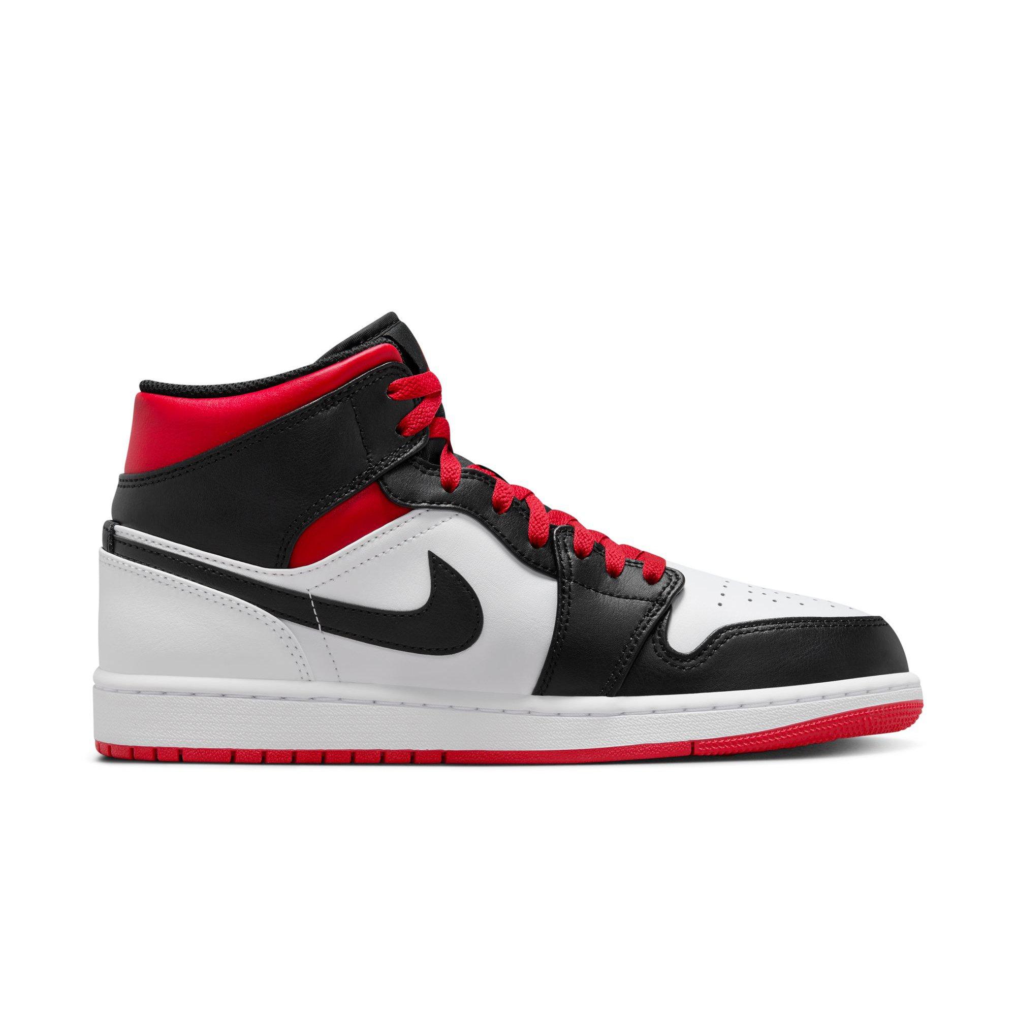 Air jordan 1 mid 2024 mens lifestyle shoe (white/black/red)