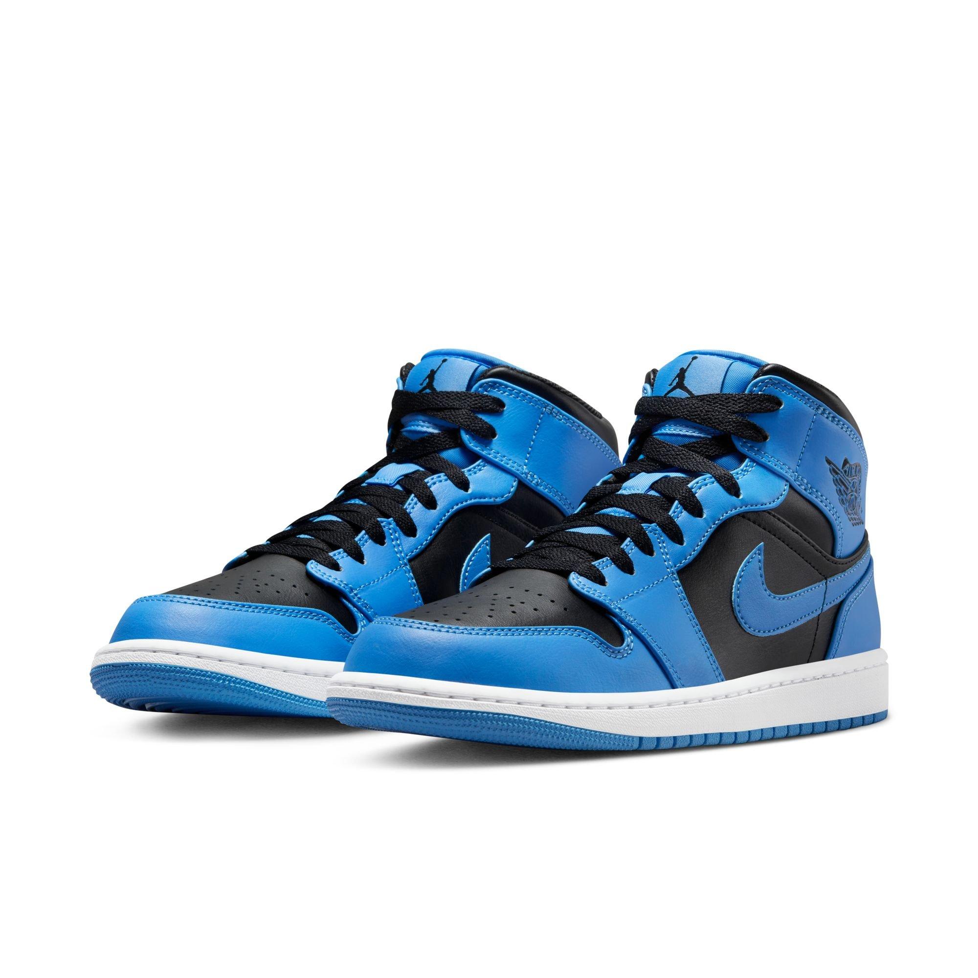 Jordan 1 Mid SE White/Ice Blue/Black Men's Shoe - Hibbett