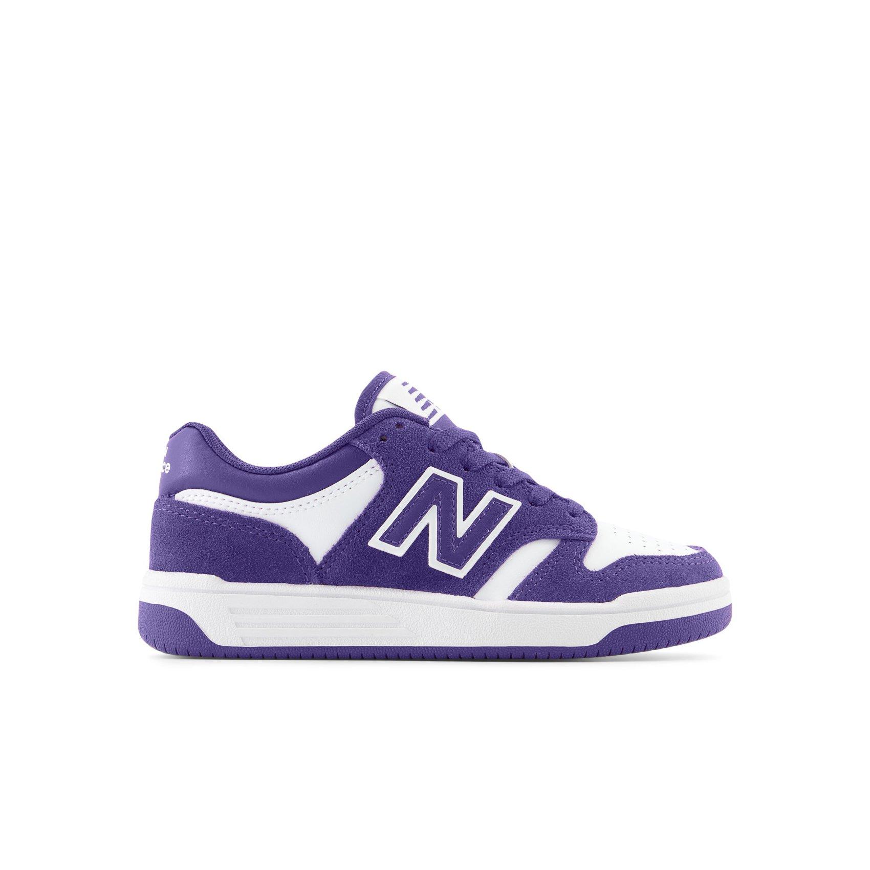 Purple and white sneakers on sale