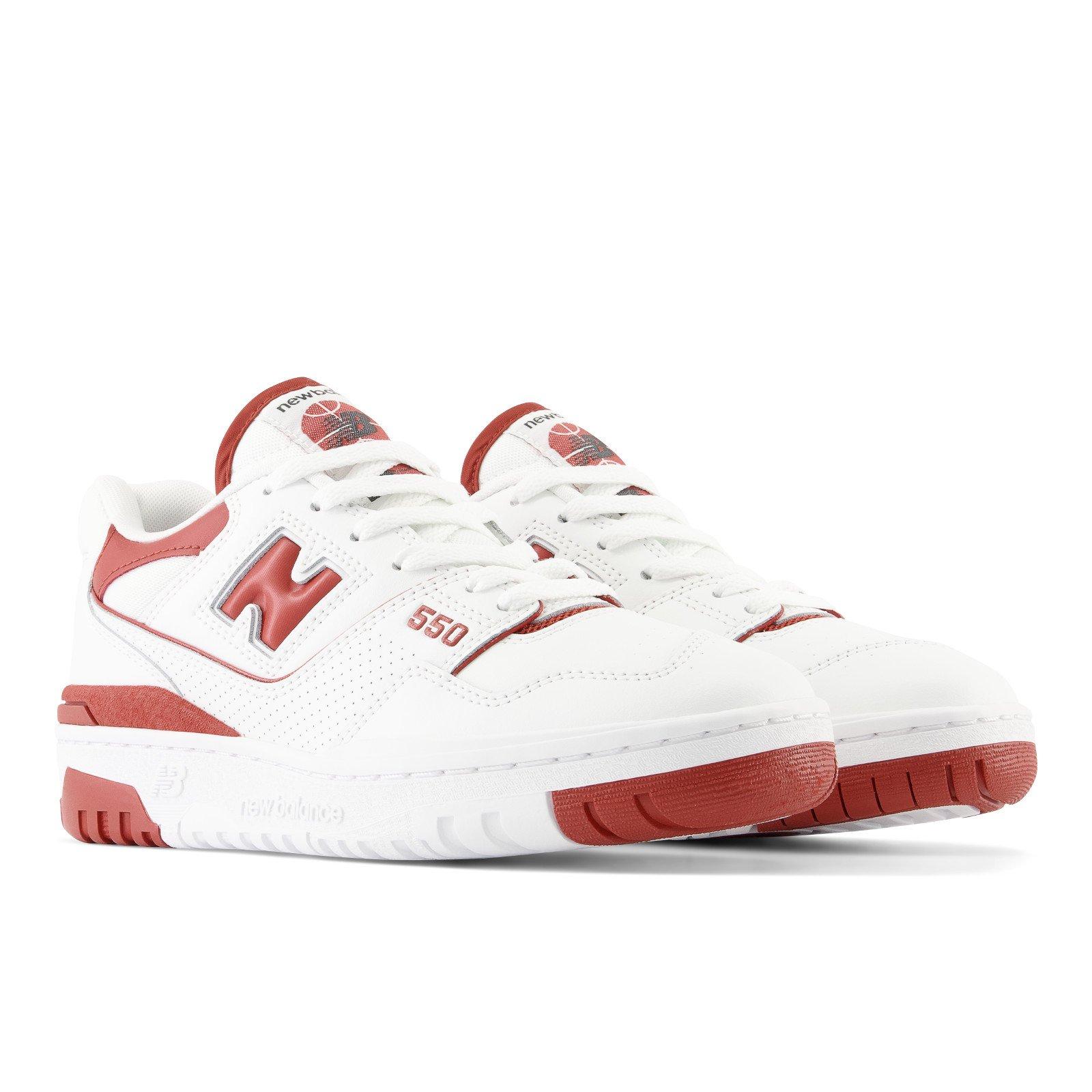 New Balance 550 White / Red / Black - Size 7.5